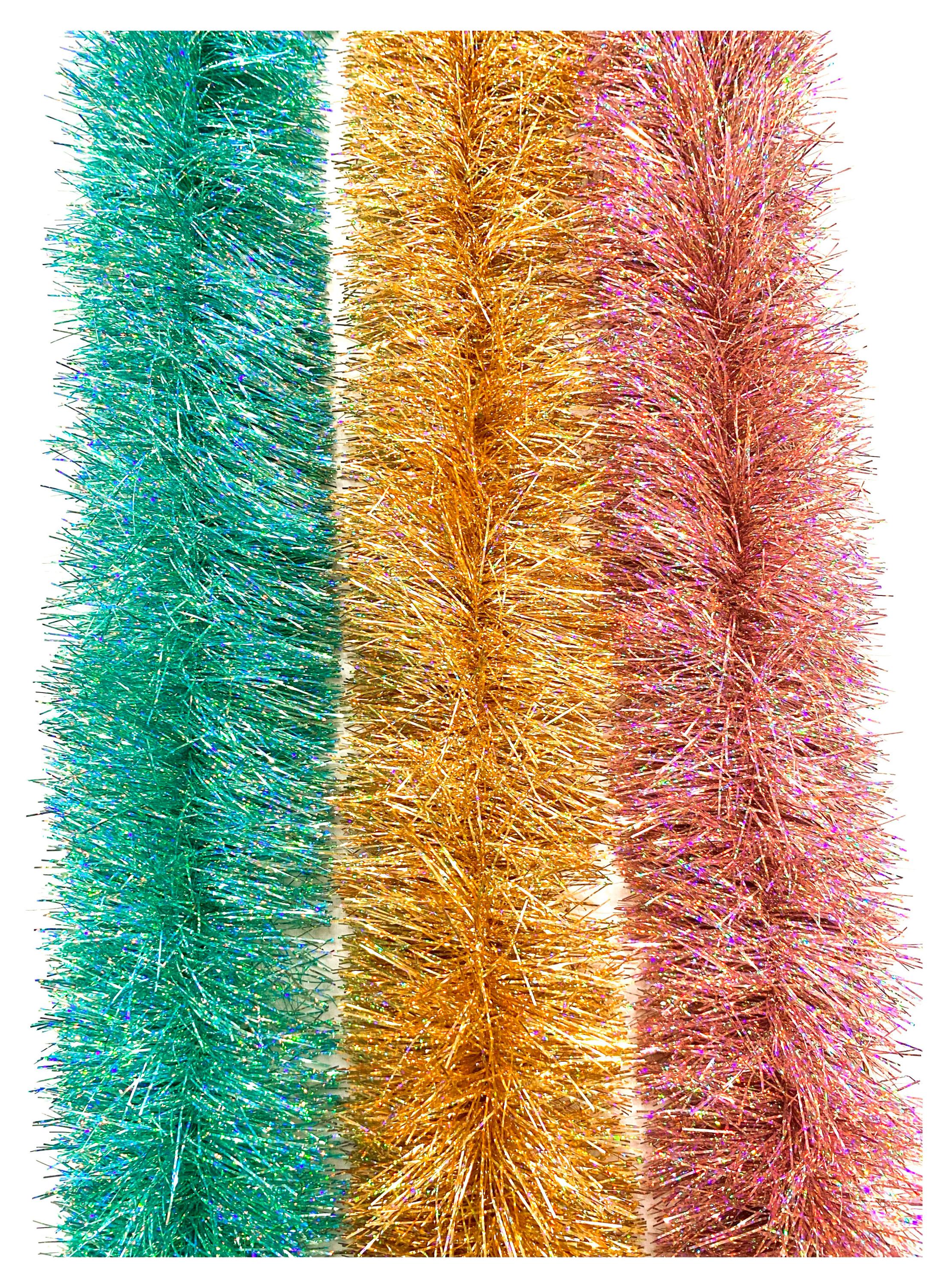 Изображение товара Мишура Праздничная голографическая 2 м, 1 шт в ассортименте