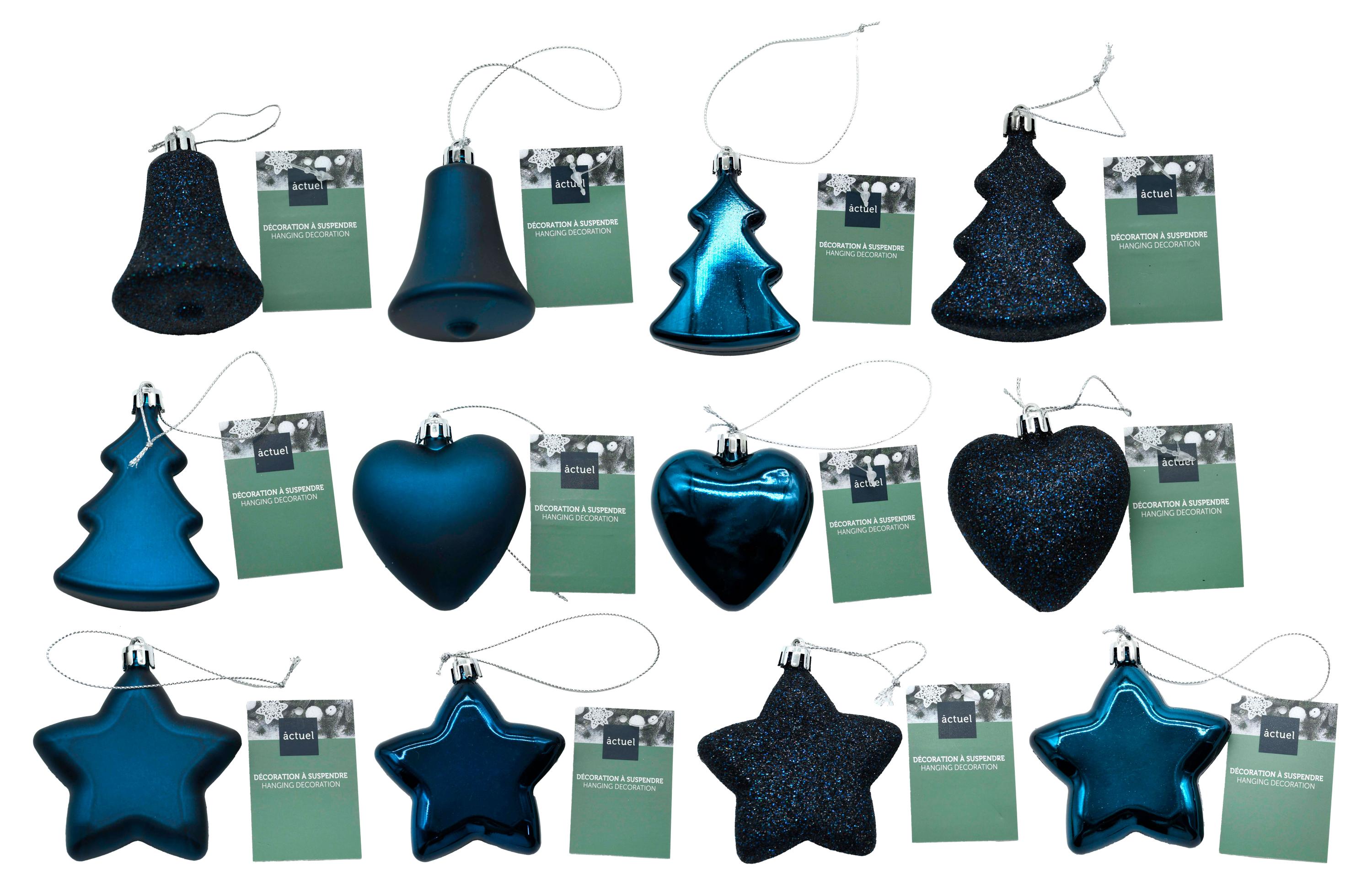 

Елочное украшение Actuel Подвеска синяя пластик, 1 шт в ассортименте