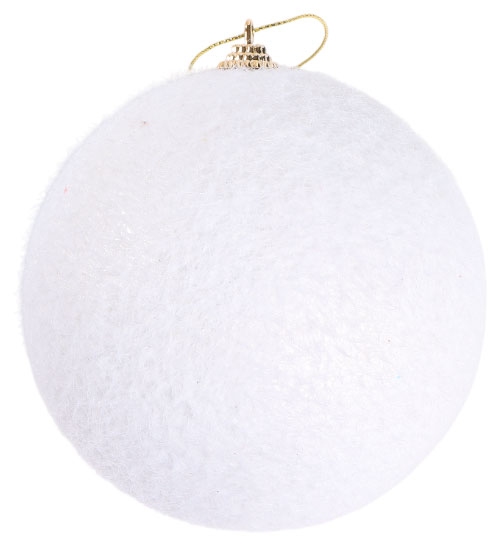 Изображение товара Ёлочное украшение Снежная королева Шар снежок белый 8 см для новогодней елки
