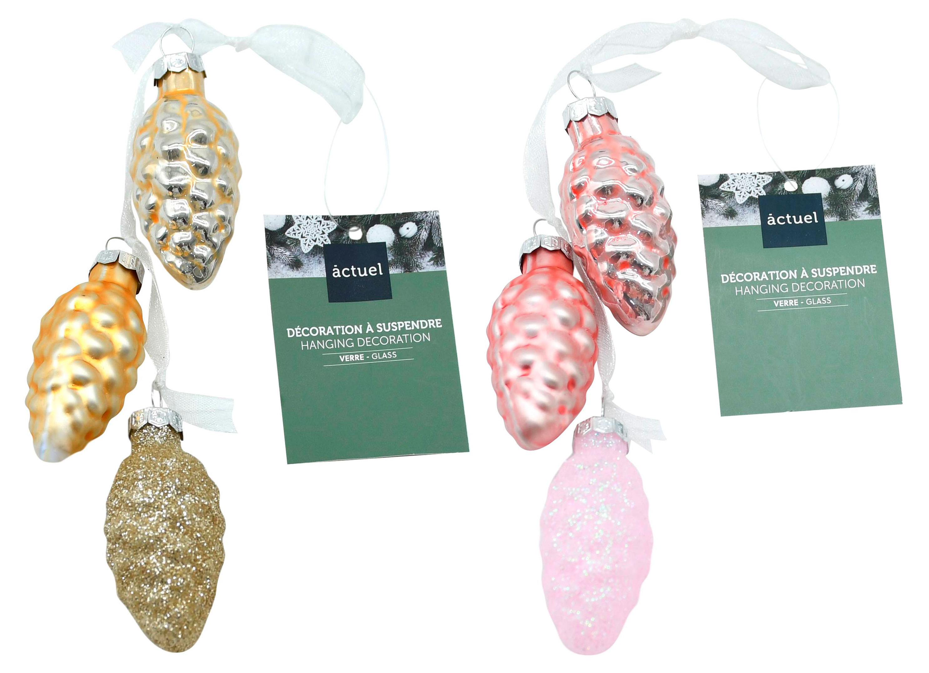 Изображение товара Подвеска Розовый зефир Гроздь шишек 6 см для новогоднего декора