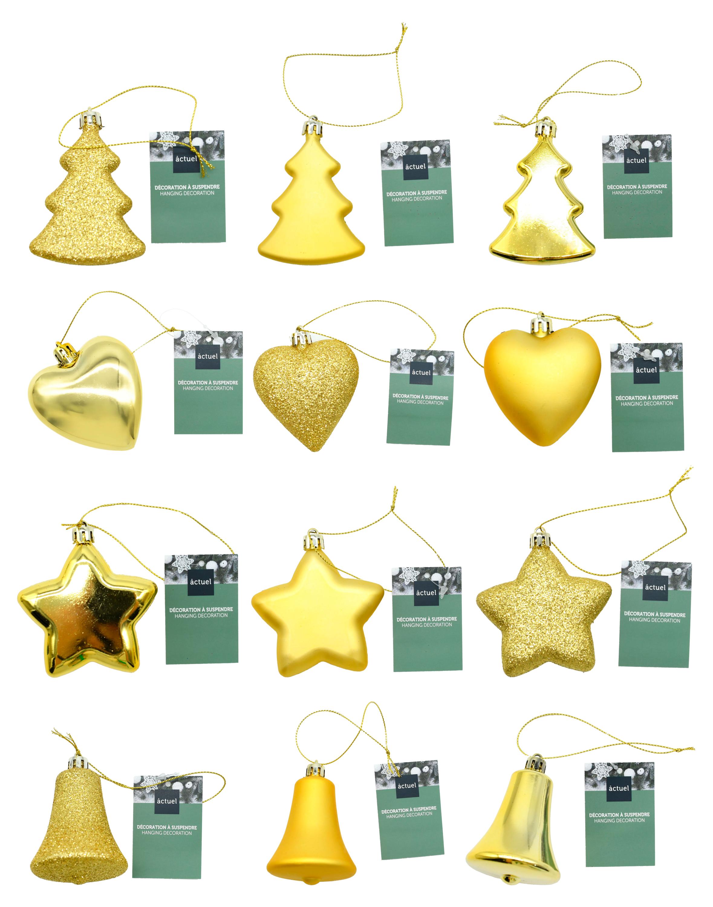 

Елочное украшение Actuel Подвеска золотая пластик 8 см, 1 шт в ассортименте