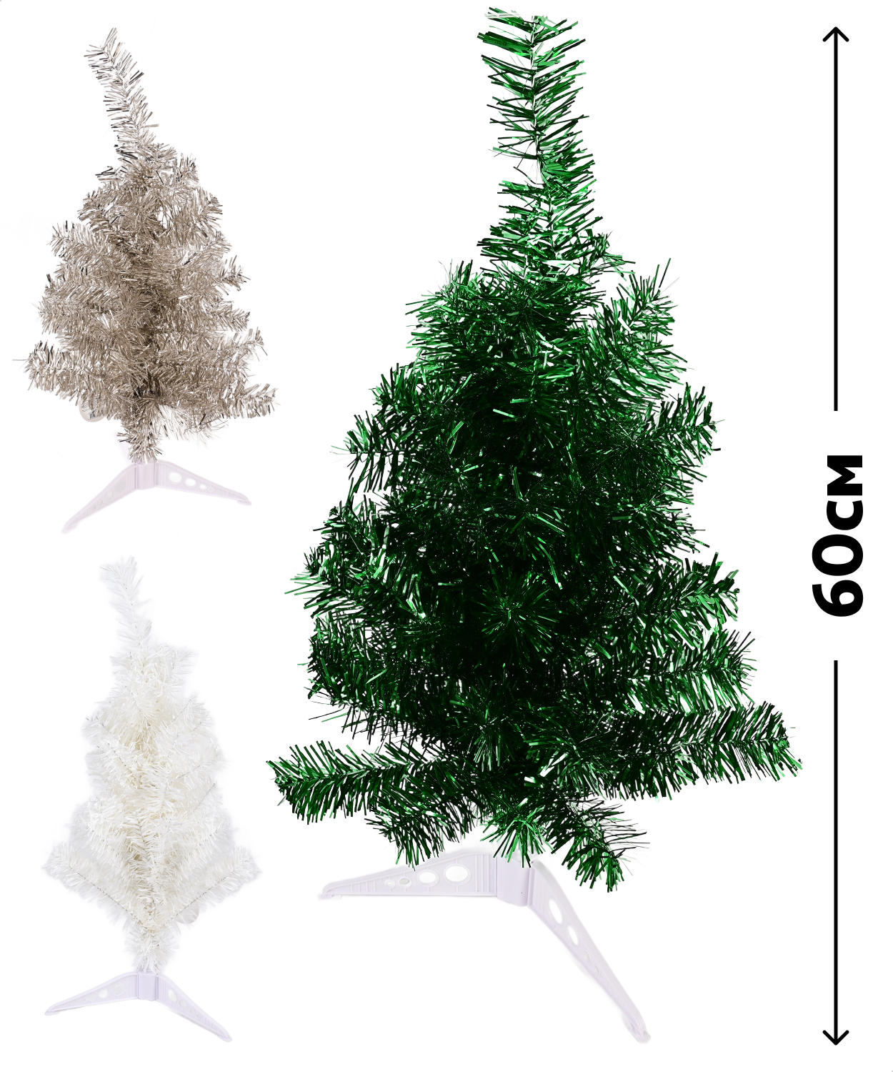 

Ель искусственная настольная из мишуры, 60 см