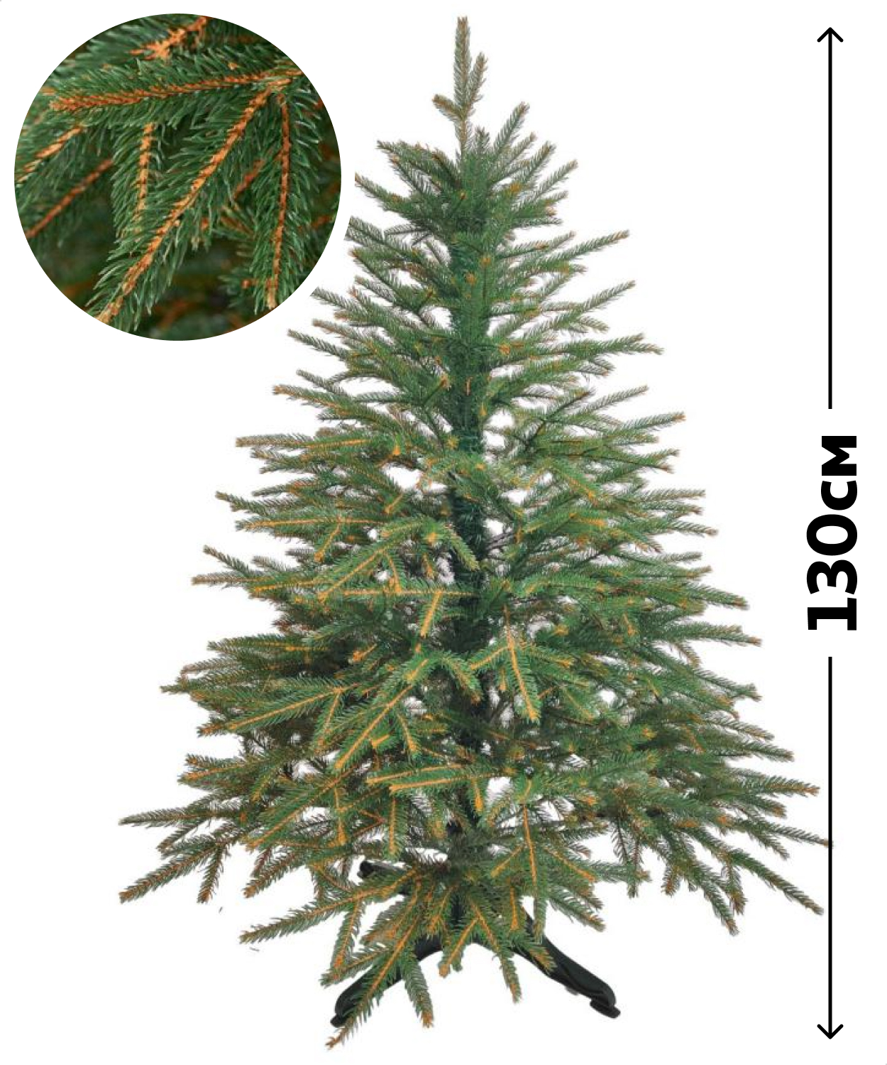 Изображение товара Ель искусственная АШАН Красная птица Селена зеленая, 130 см