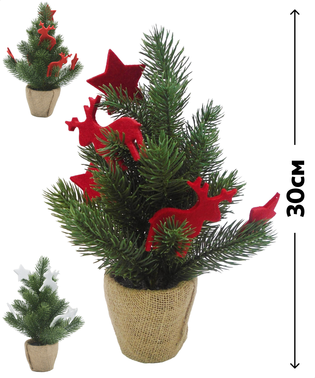 Изображение товара Ель искусственная настольная Actuel зеленая 30 см, 1 шт в ассортименте