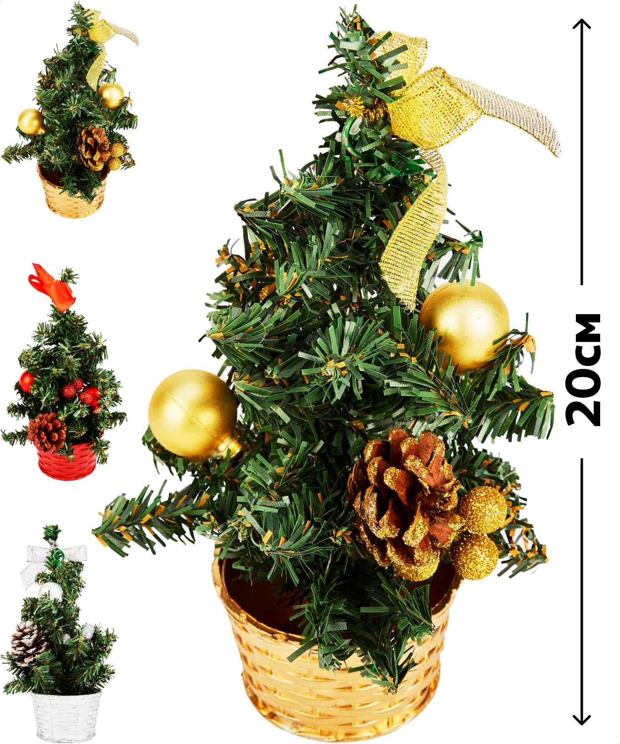 Изображение товара Ель искусственная настольная Actuel в горшке с шишками 20 см, 1 шт в ассортименте