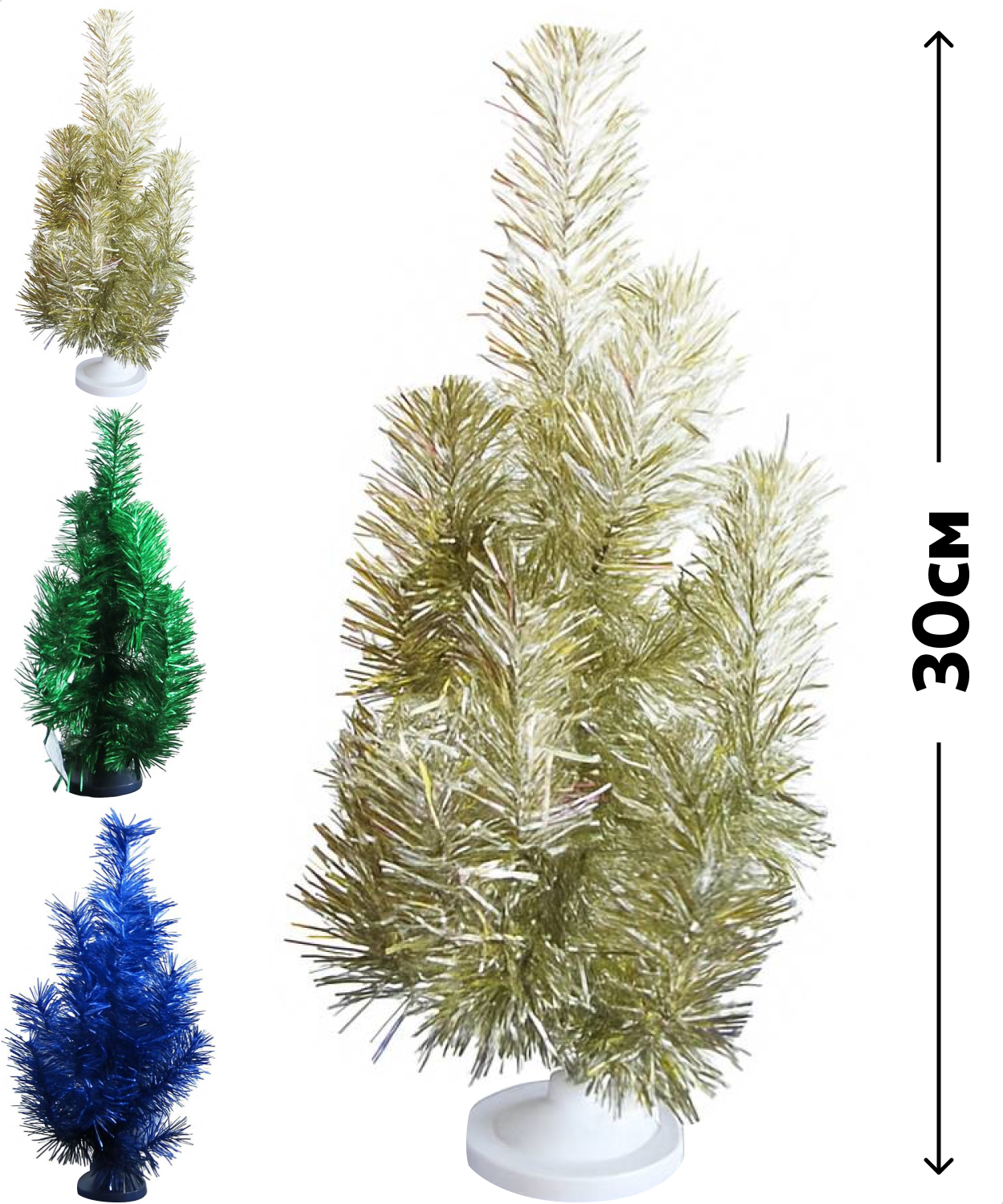 

Ель искусственная настольная Зимняя сказка из фольги 30 см, 1 шт в ассортименте