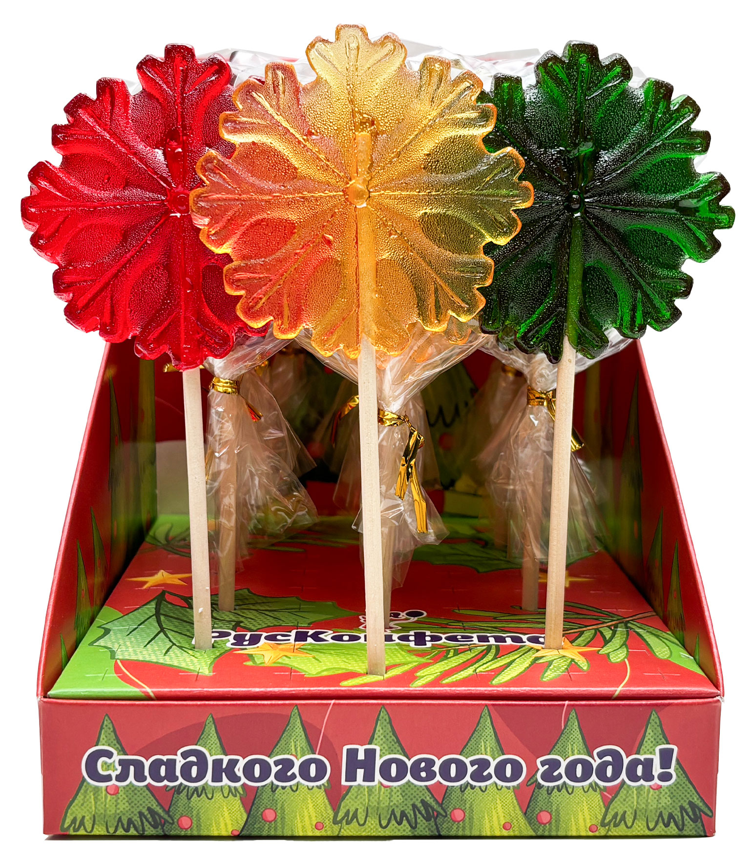 Изображение товара Карамель леденцовая на палочке «РусКонфета» Снежинка литая, 50 г