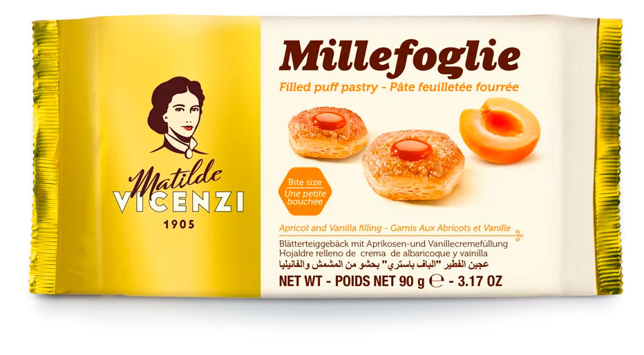 

Пирожное Matilde Vicenzi Bocconcini слоеные с абрикосово-ванильной начинкой, 90 г