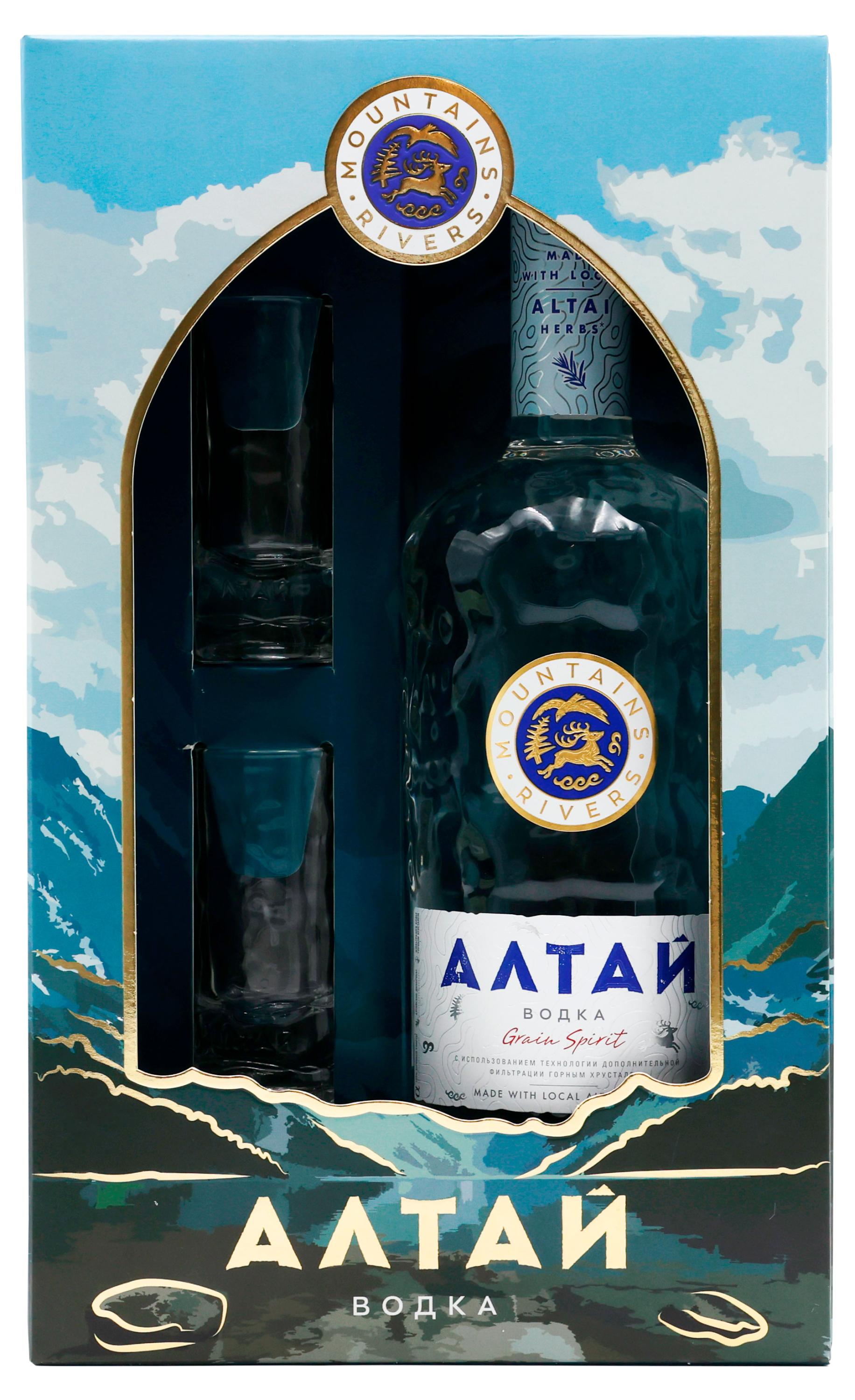 

Водка Алтай с 2 стопками в подарочной упаковке Россия, 0,7 л