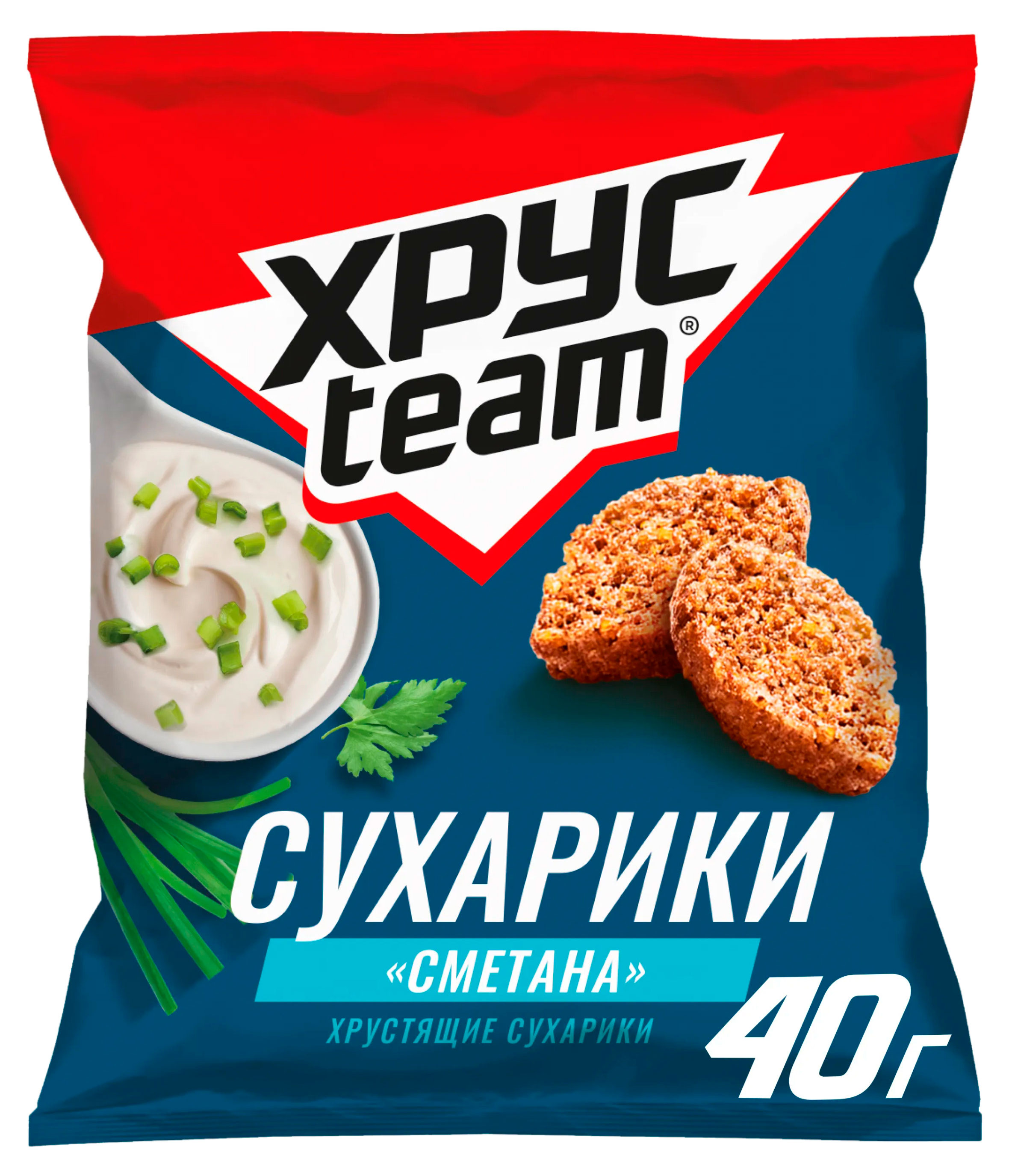 Изображение товара Сухарики ржаные Хрусteam со вкусом сметаны, 40 г