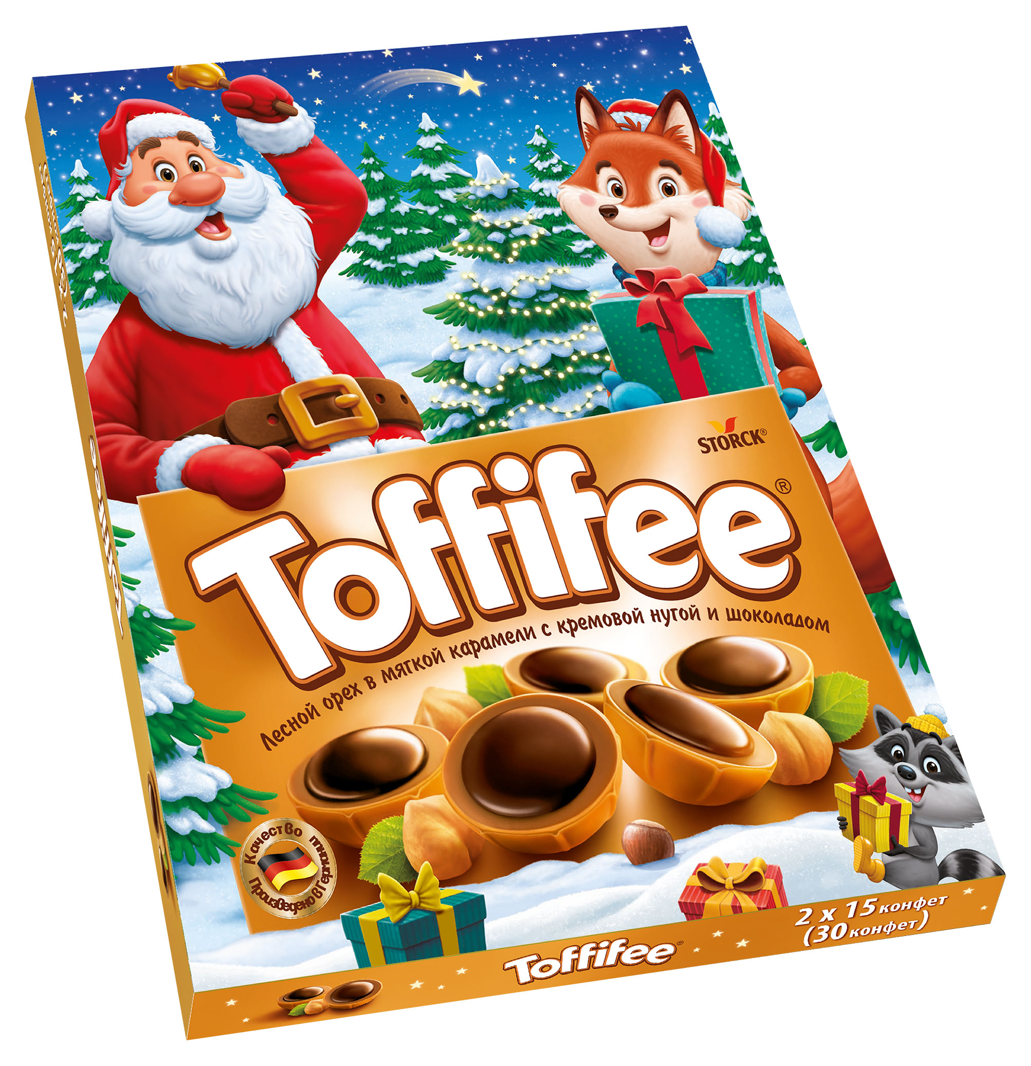 Изображение товара Конфеты Toffifee Санта Белки 250 г подарочный набор лакомство