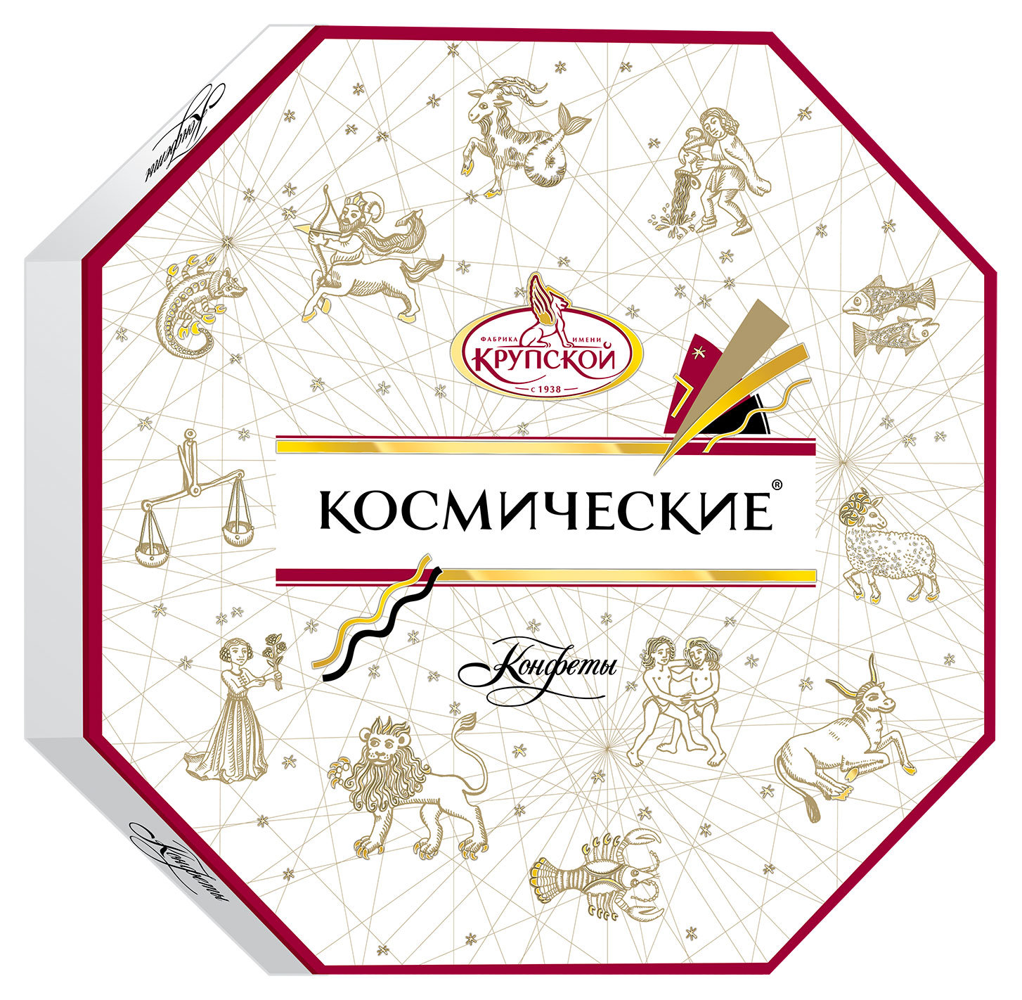 

Конфеты шоколадные Фабрика имени Крупской Космические с начинкой из молочно-шоколадного крема, 460 г