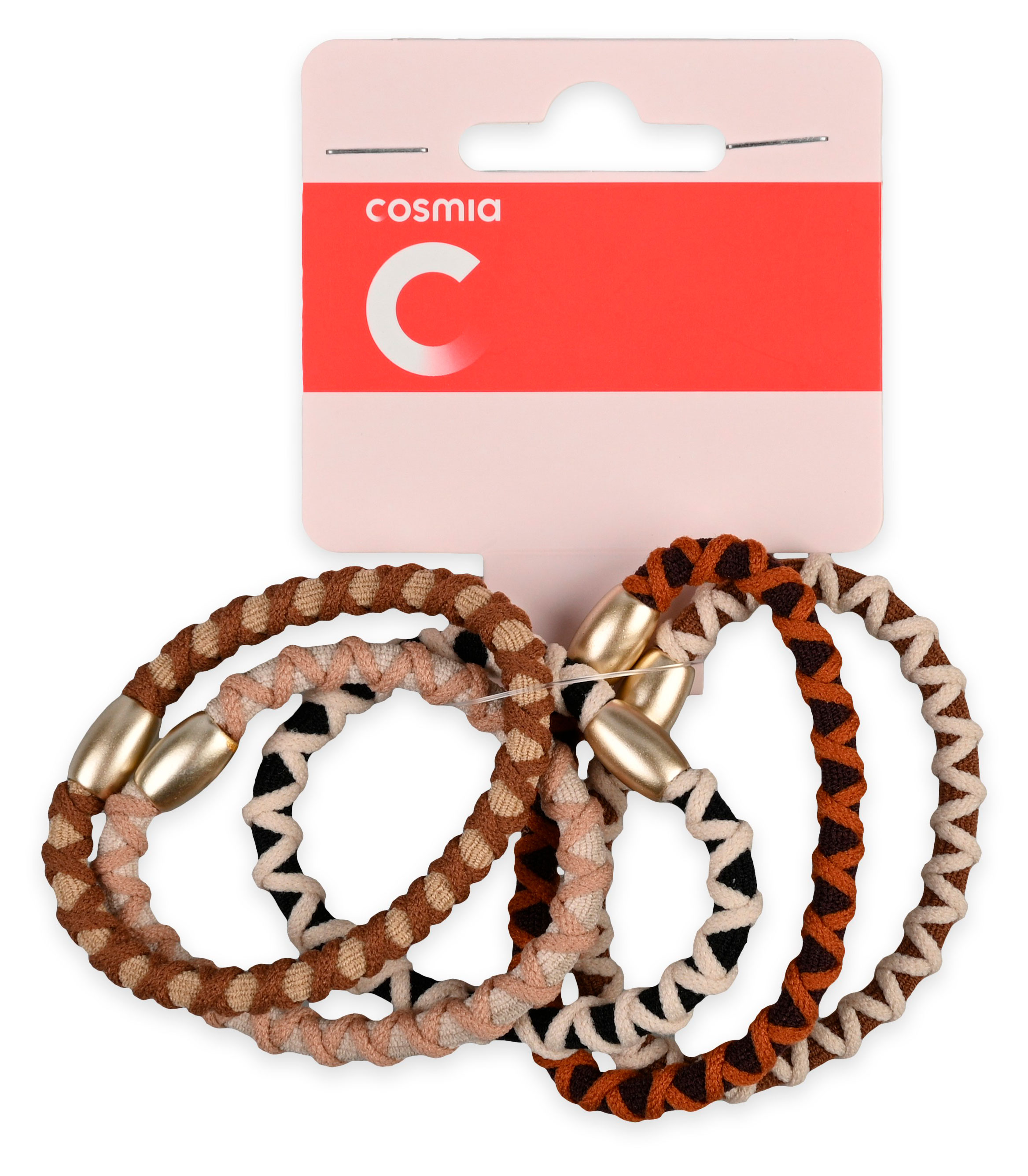 Изображение товара Резинки для волос Cosmia бежевые 5 шт для плотной фиксации