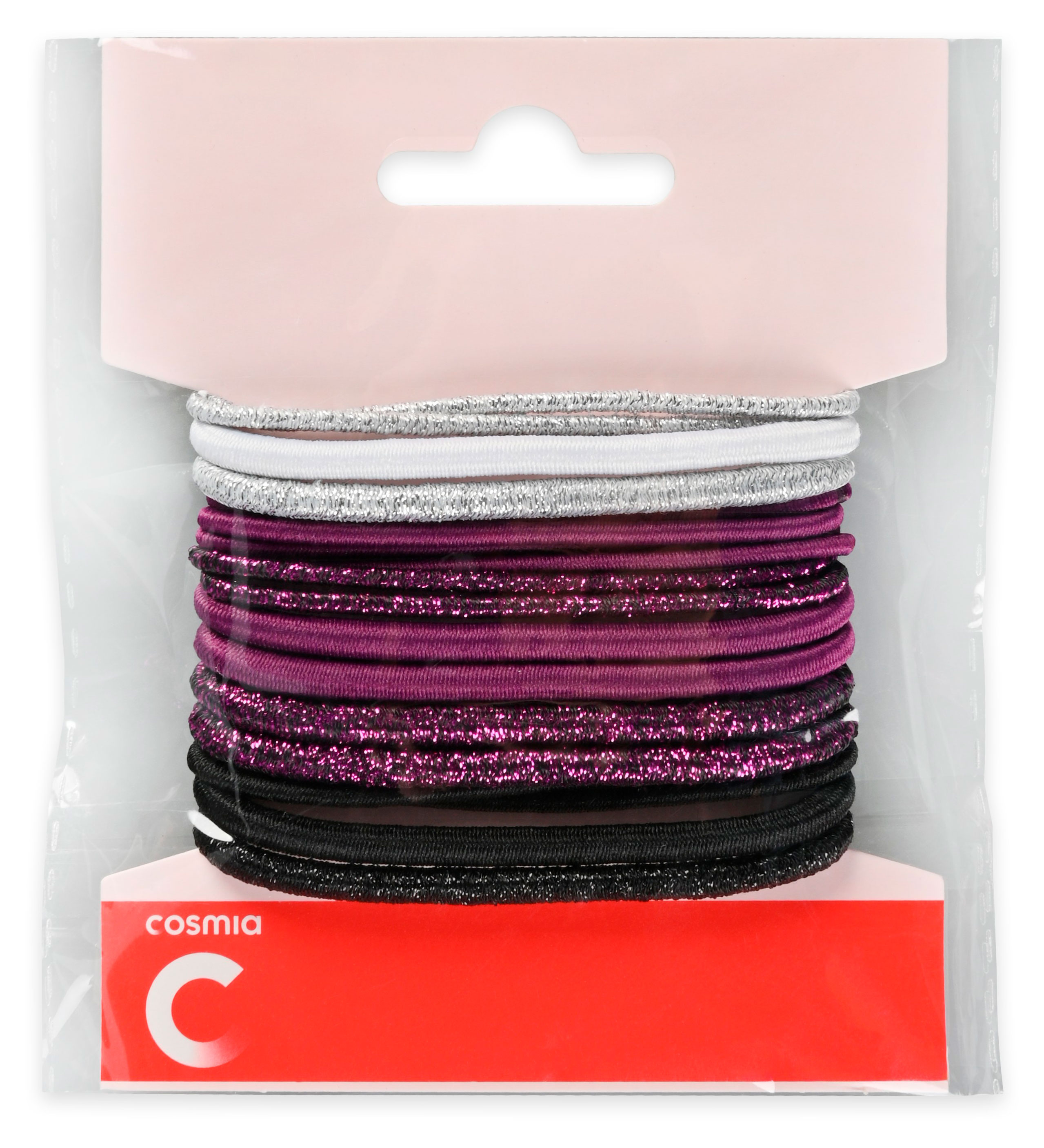 Изображение товара Тонкие розовые резинки для волос Cosmia 18 шт - деликатная фиксация без заломов