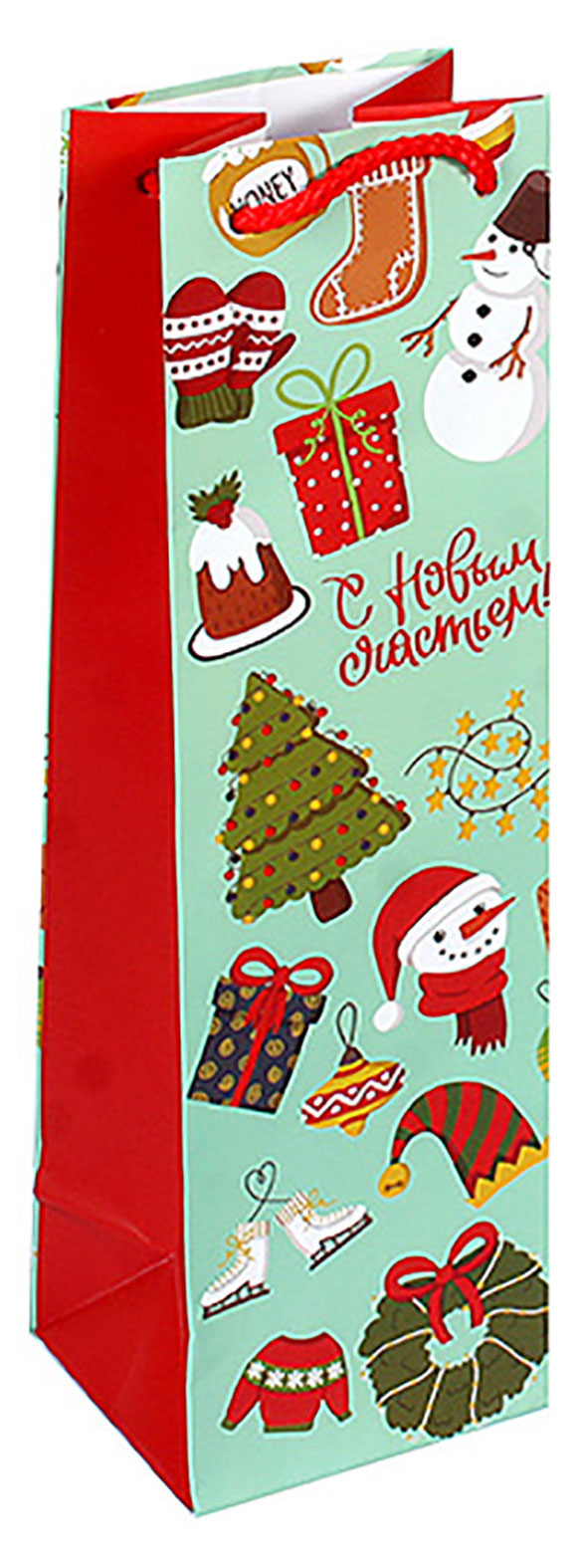 Изображение товара Пакет подарочный Grand Gift для бутылки 10х33 см в ассортименте