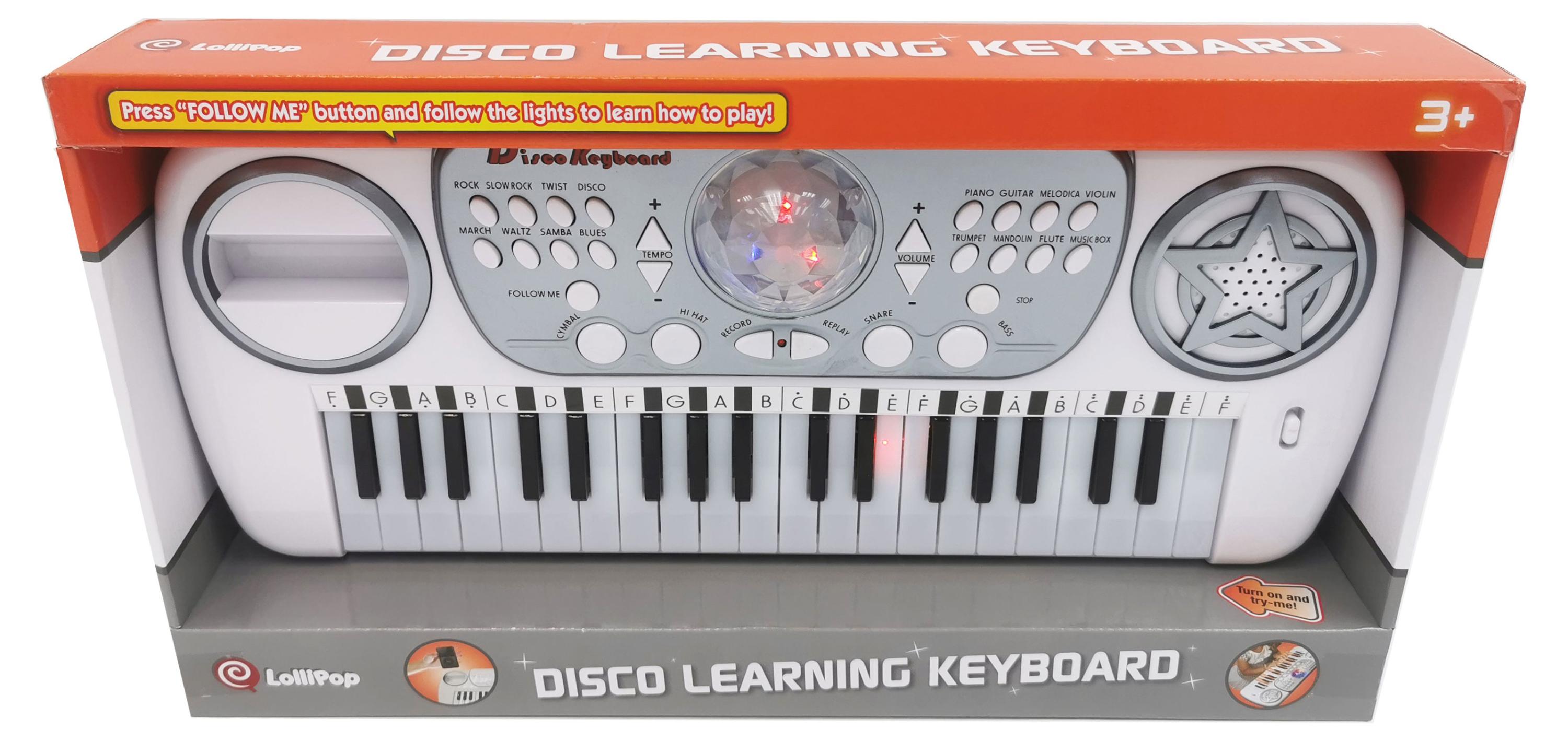 Изображение товара Детский синтезатор LolliPop Disco с диско-шаром 37 клавиш и световыми эффектами