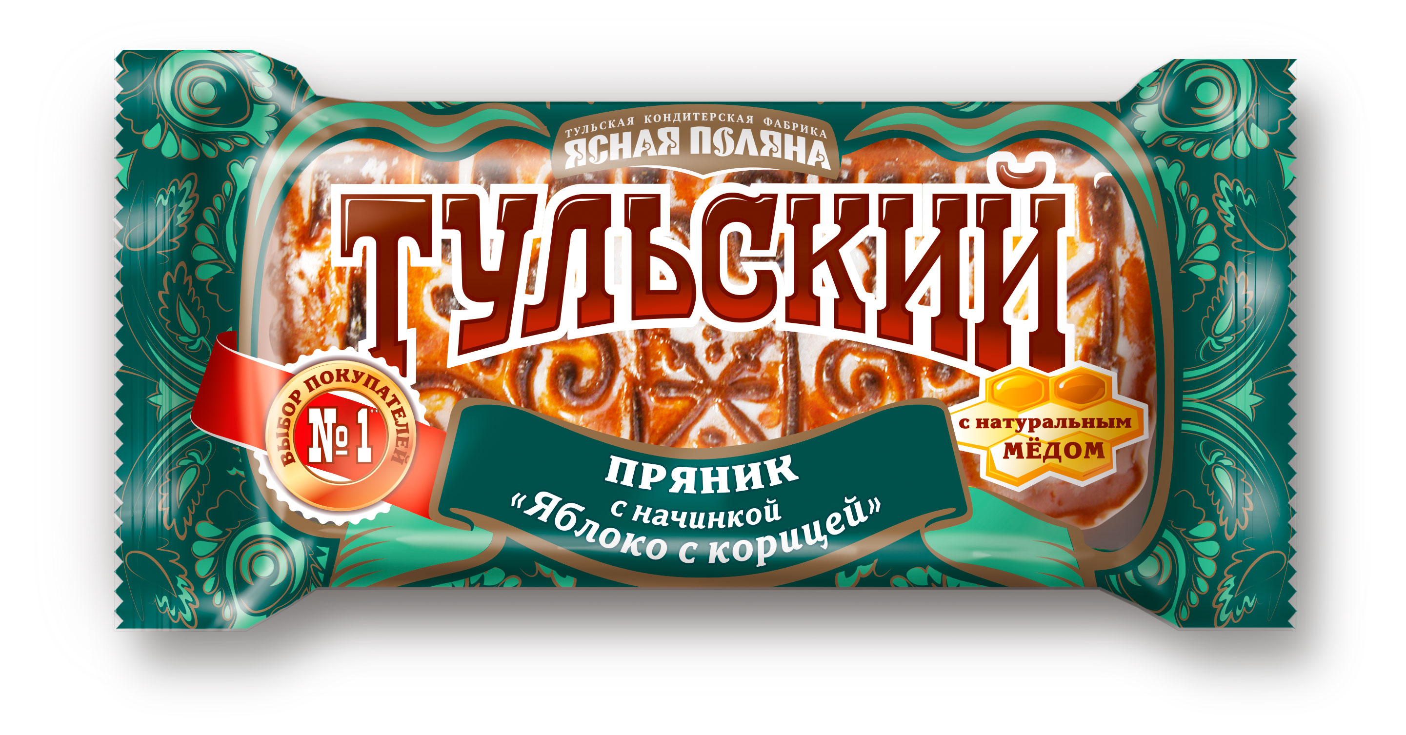 Изображение товара Пряник тульский «Ясная Поляна» с начинкой яблоко с корицей, 130 г