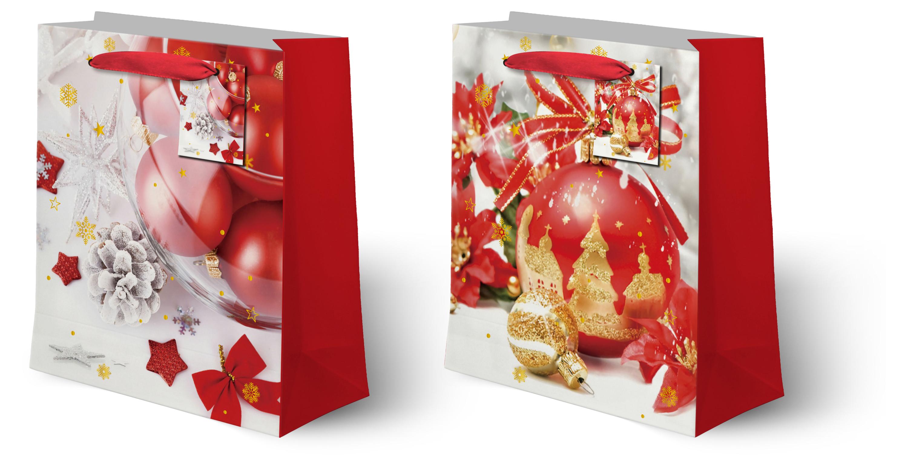 Изображение товара Пакет подарочный Красный стиль S, 12х15,5х6,8 см 1 шт в ассортименте