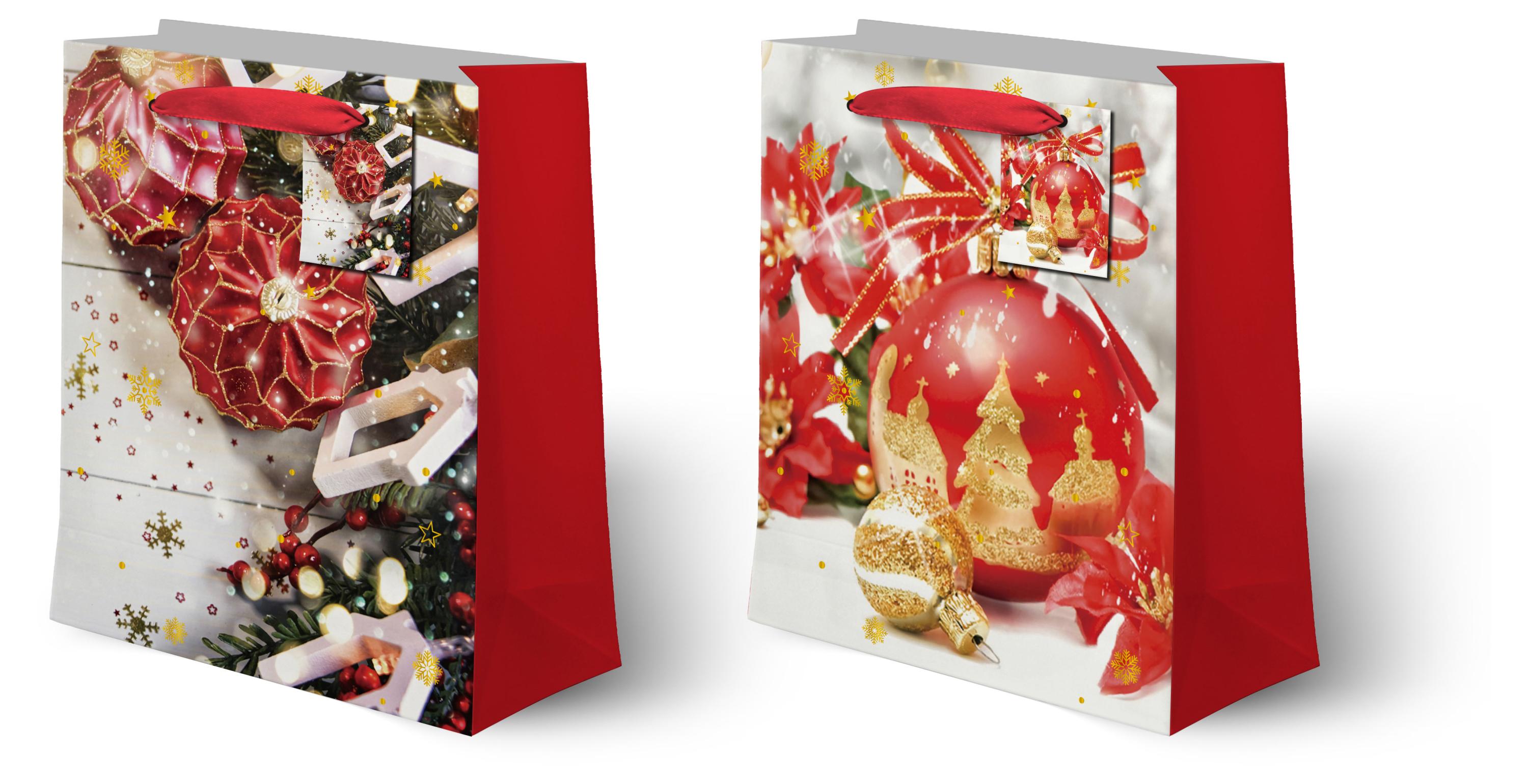 Изображение товара Пакет подарочный Красный стиль M 17,5x23,5x8 см универсальный