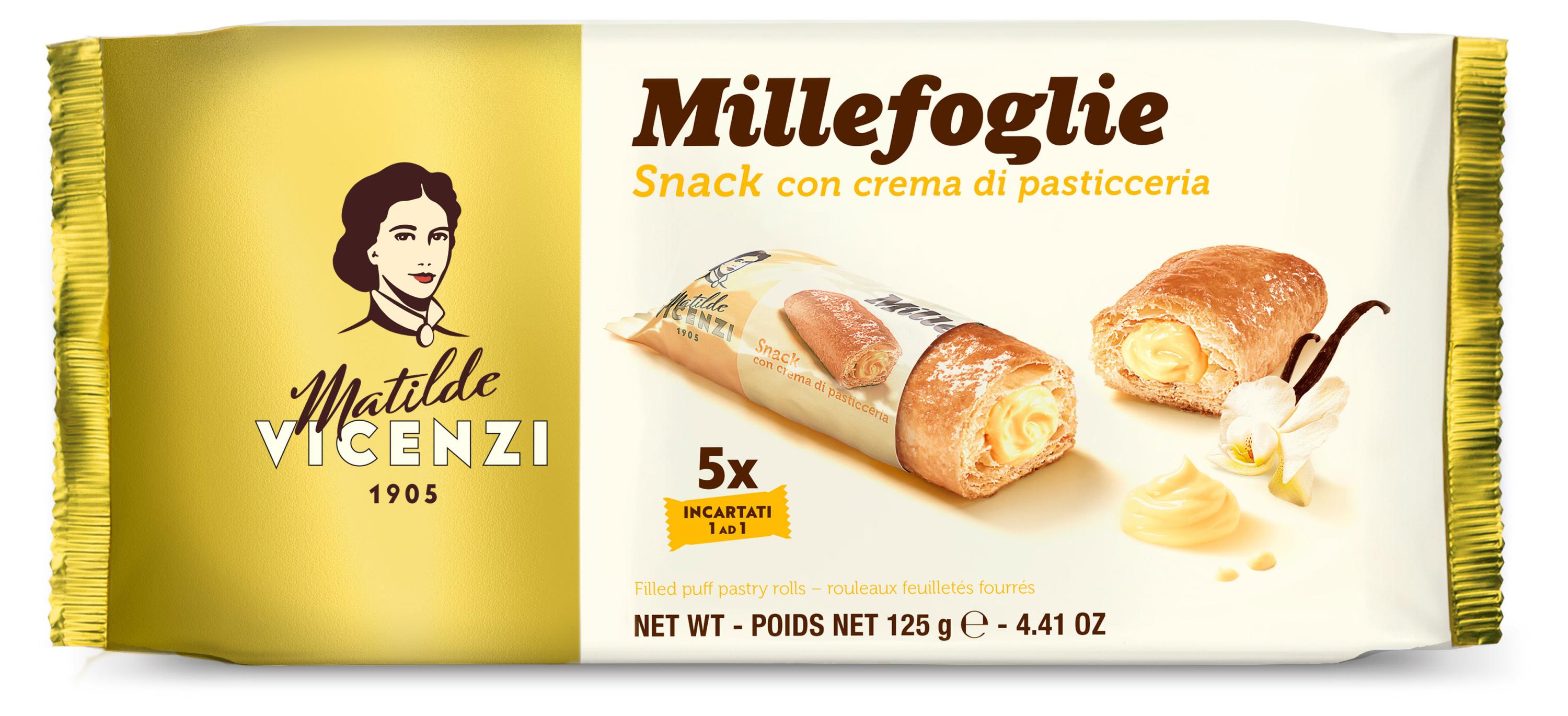 

Печенье слоеное Matilde Vicenzi Трубочки с начинкой из заварного крема, 125 г