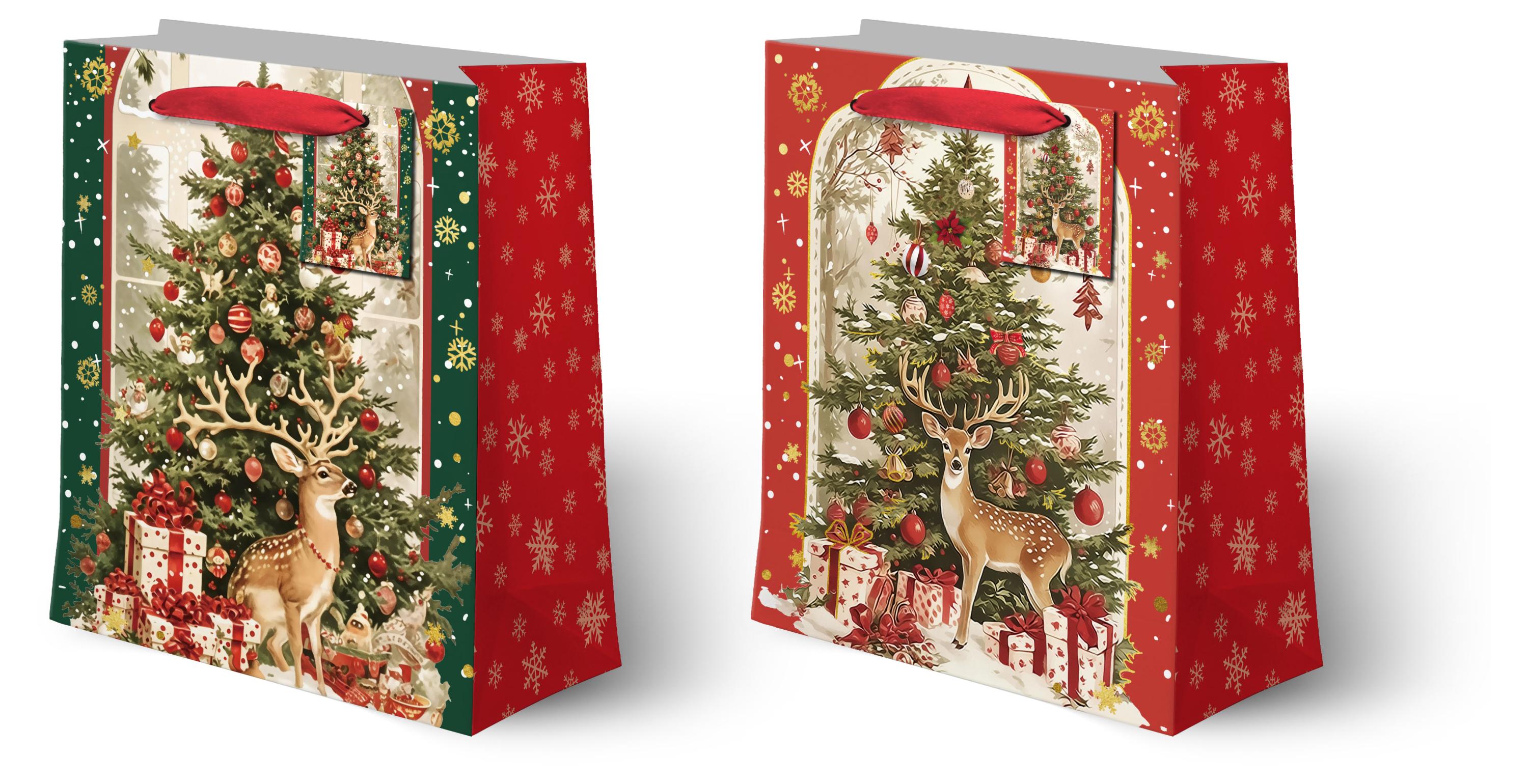 

Пакет подарочный Ретро ель L, 26х32х10 см 1 шт в ассортименте