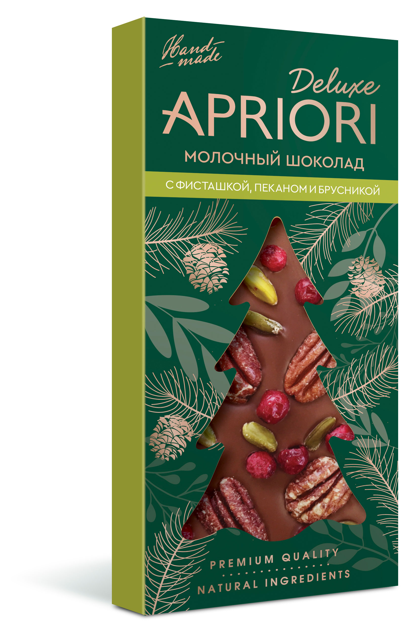 

Шоколад молочный Apriori Deluxe с фисташкой пеканом и брусникой, 85 г