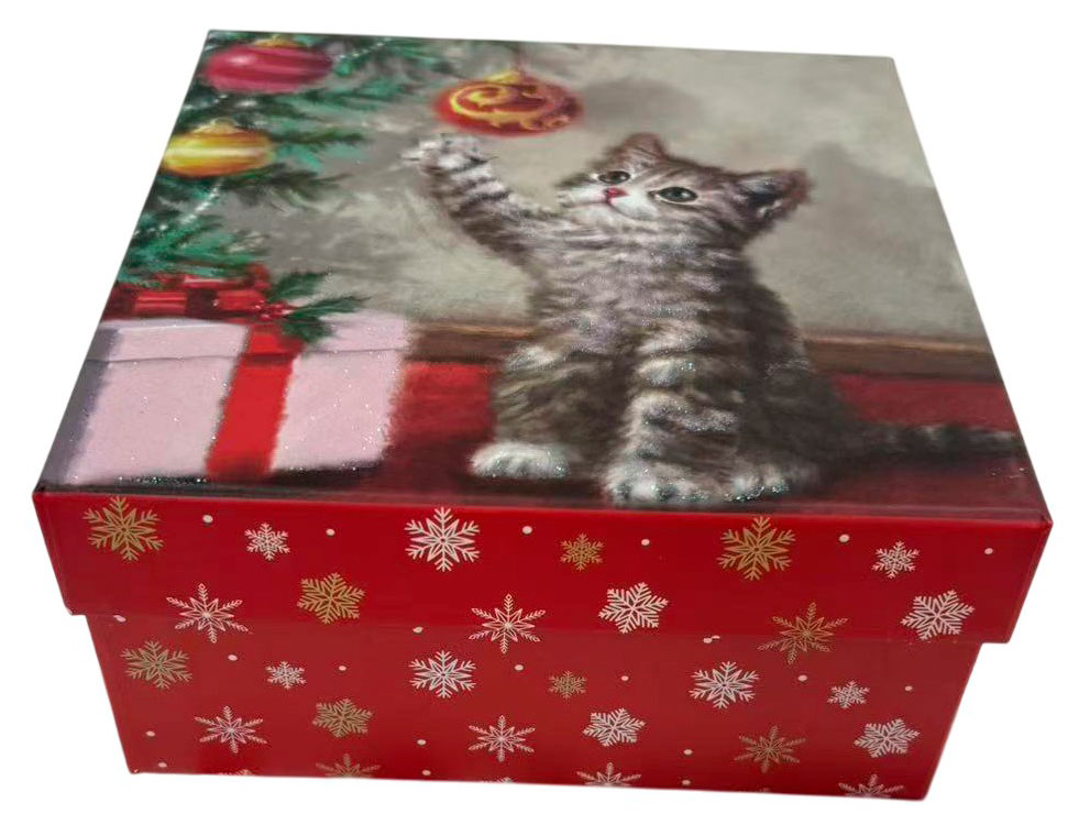 Изображение товара Подарочная коробка Котенок 18х18х8,5 см яркий дизайн для подарков