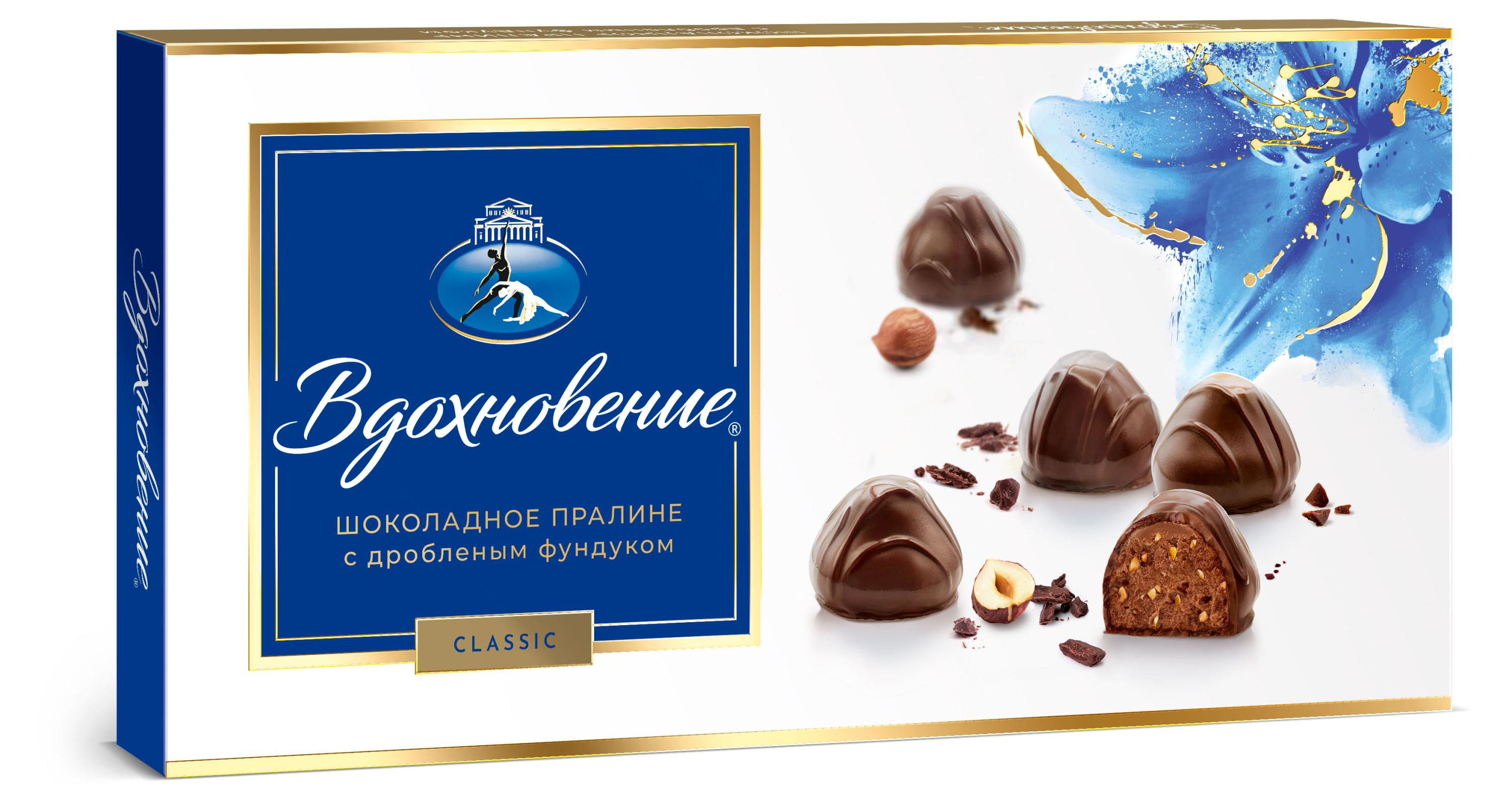 

Конфеты шоколадные Вдохновение пралине с дробленым фундуком, 340 г