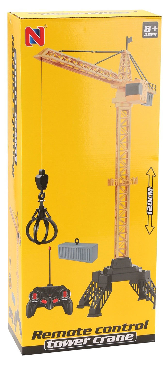 Изображение товара Радиоуправляемый Башенный Кран 120 см с зарядным устройством и аксессуарами для мальчиков
