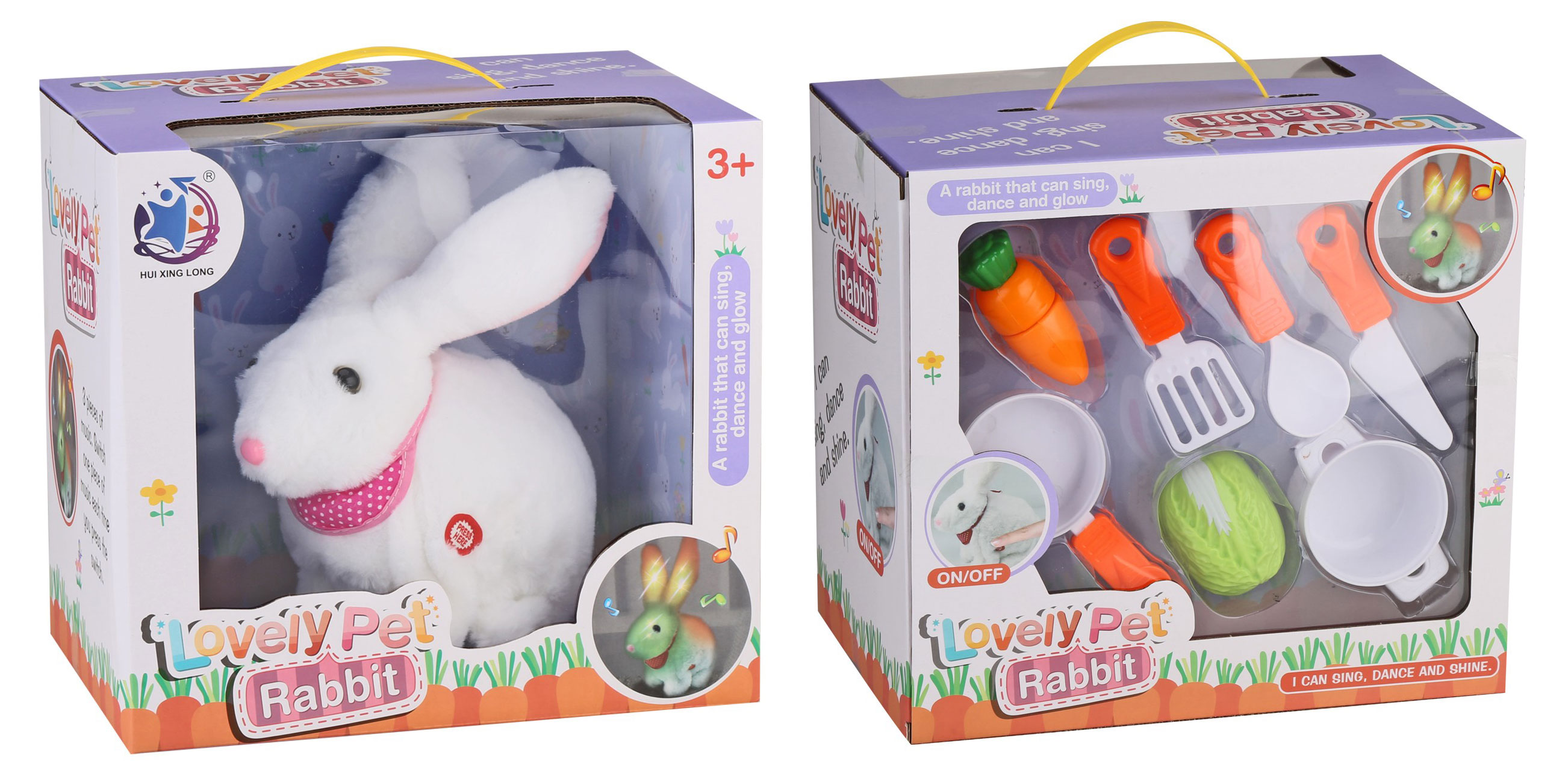 Изображение товара Интерактивная игрушка Кролик со светом 8 аксессуаров для детей от 3 лет