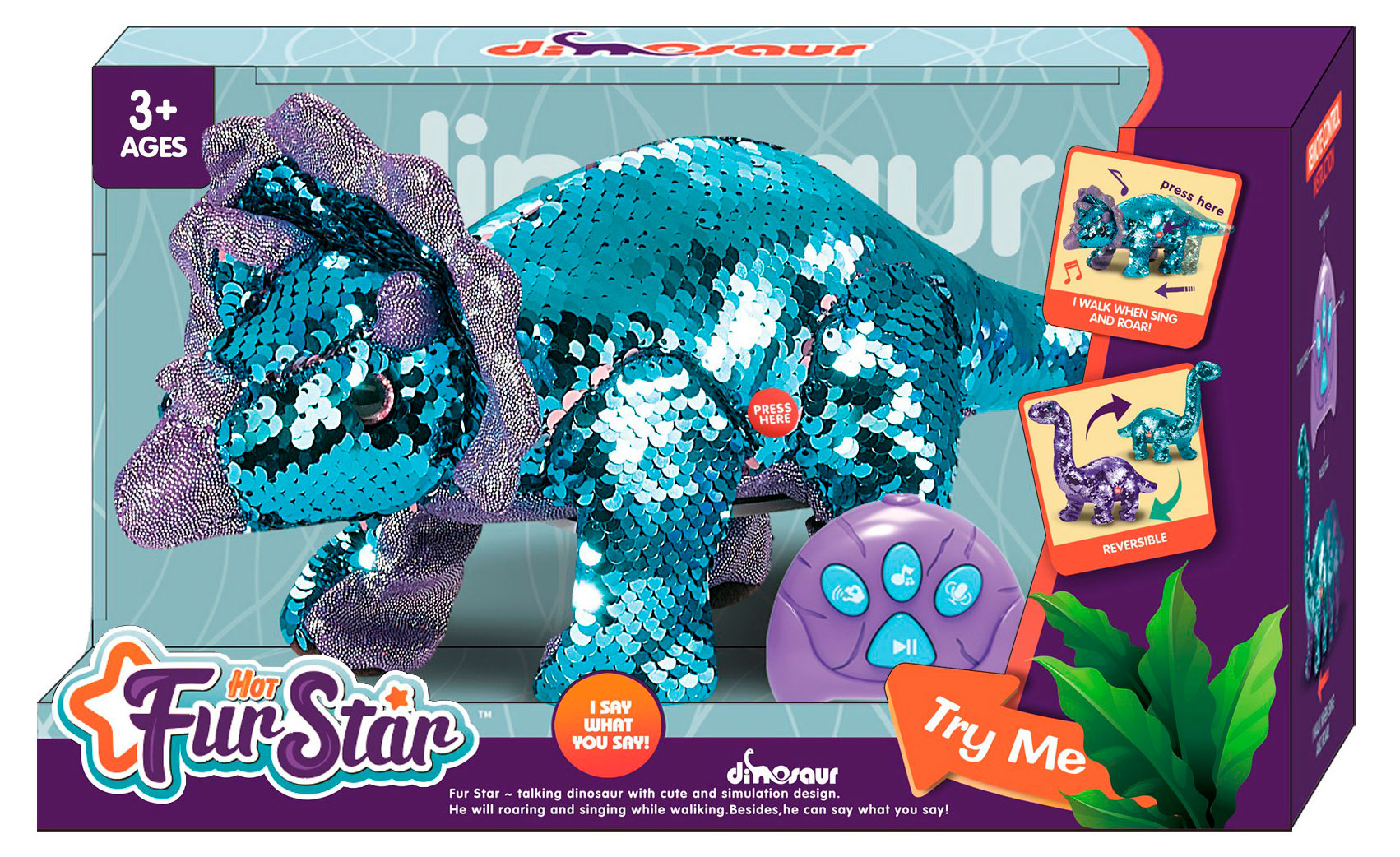 Изображение товара Радиоуправляемый динозавр Трицератопс для детей от 3 лет