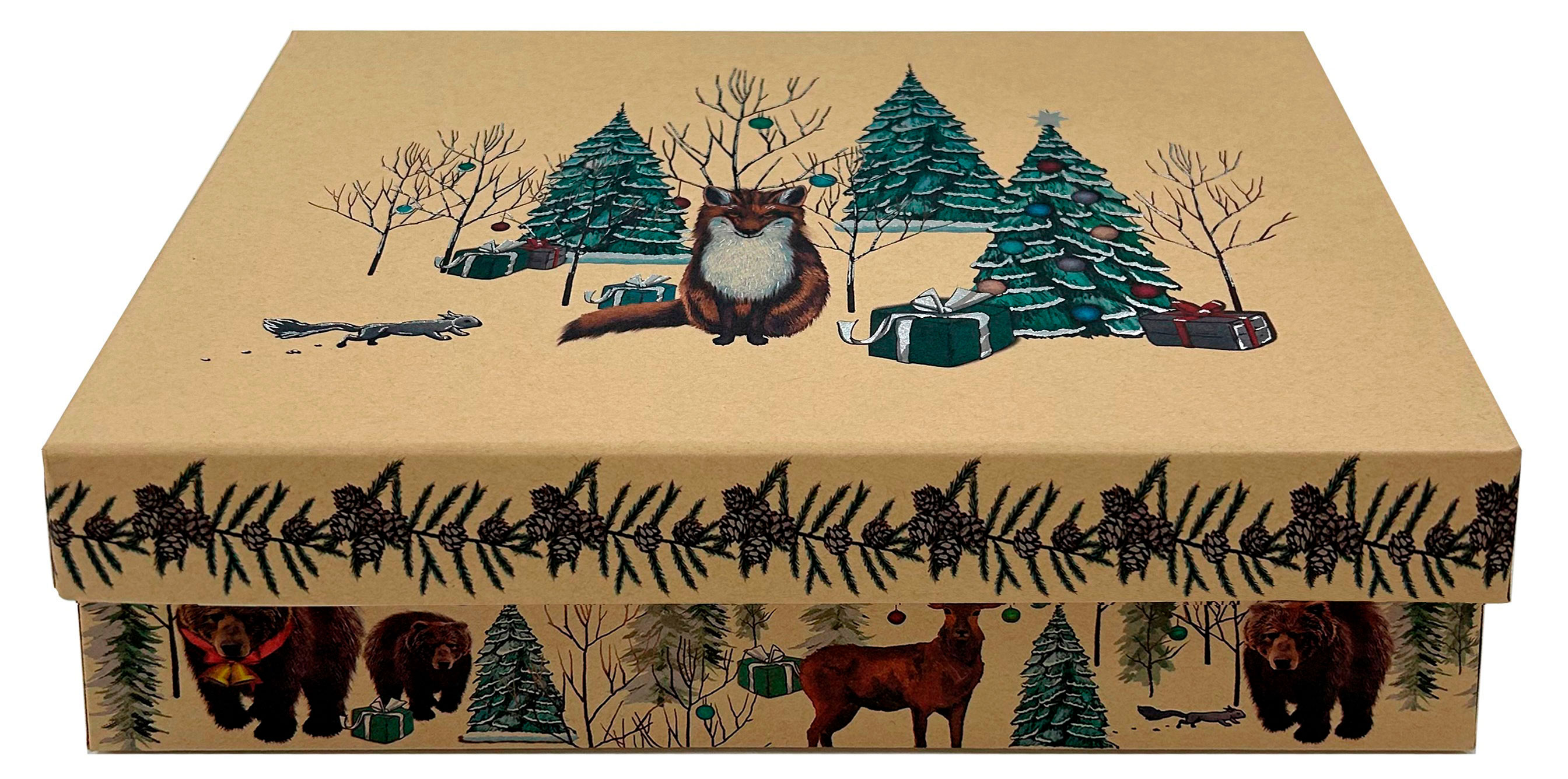 Изображение товара Подарочная коробка 275x195x75 мм из художественной бумаги и картона с фольгой