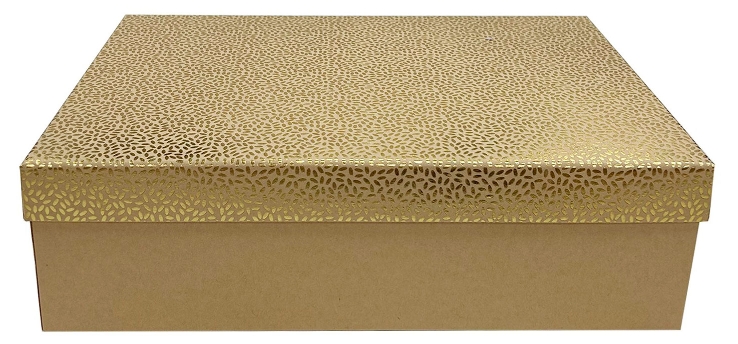 Изображение товара Подарочная коробка 35х25х10 см из бумаги и картона с фольгой