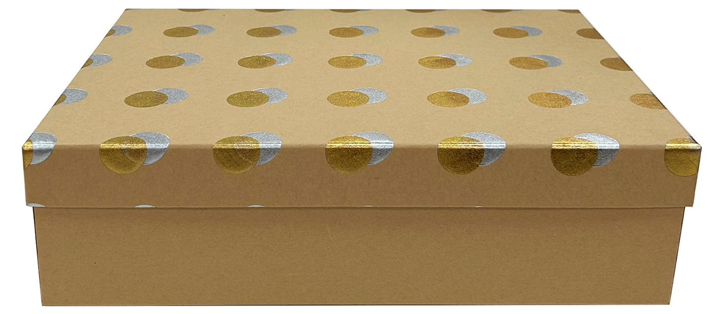 Изображение товара Подарочная коробка 33х23,5х9 см из художественной бумаги и картона с фольгой