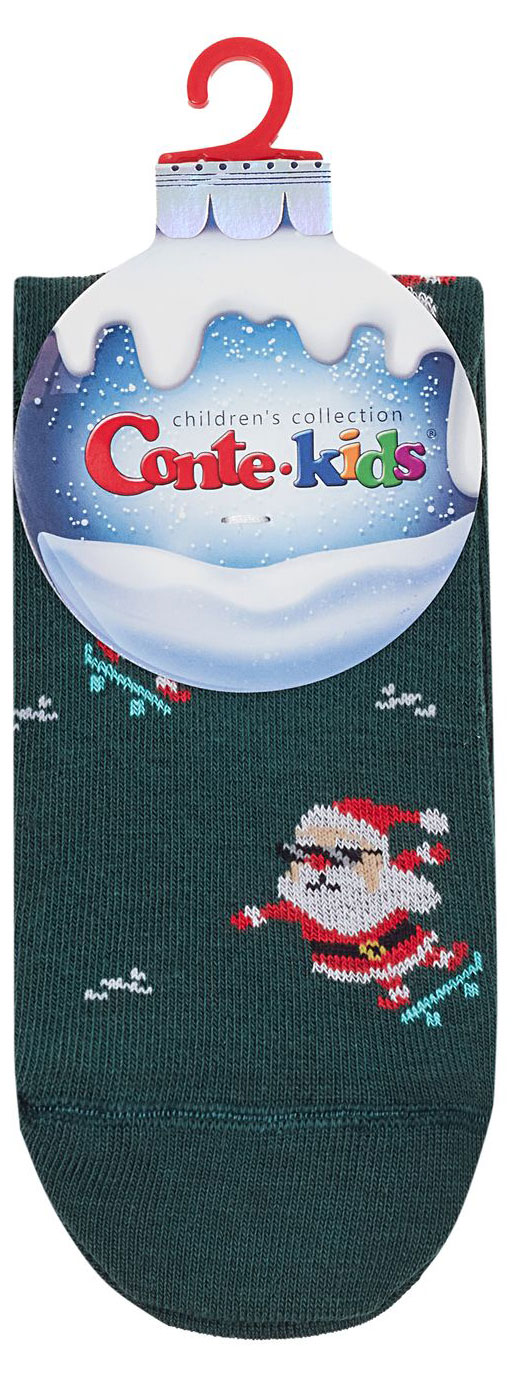 

Носки детские новогодние Conte Kids темно-зеленые, р.16-18