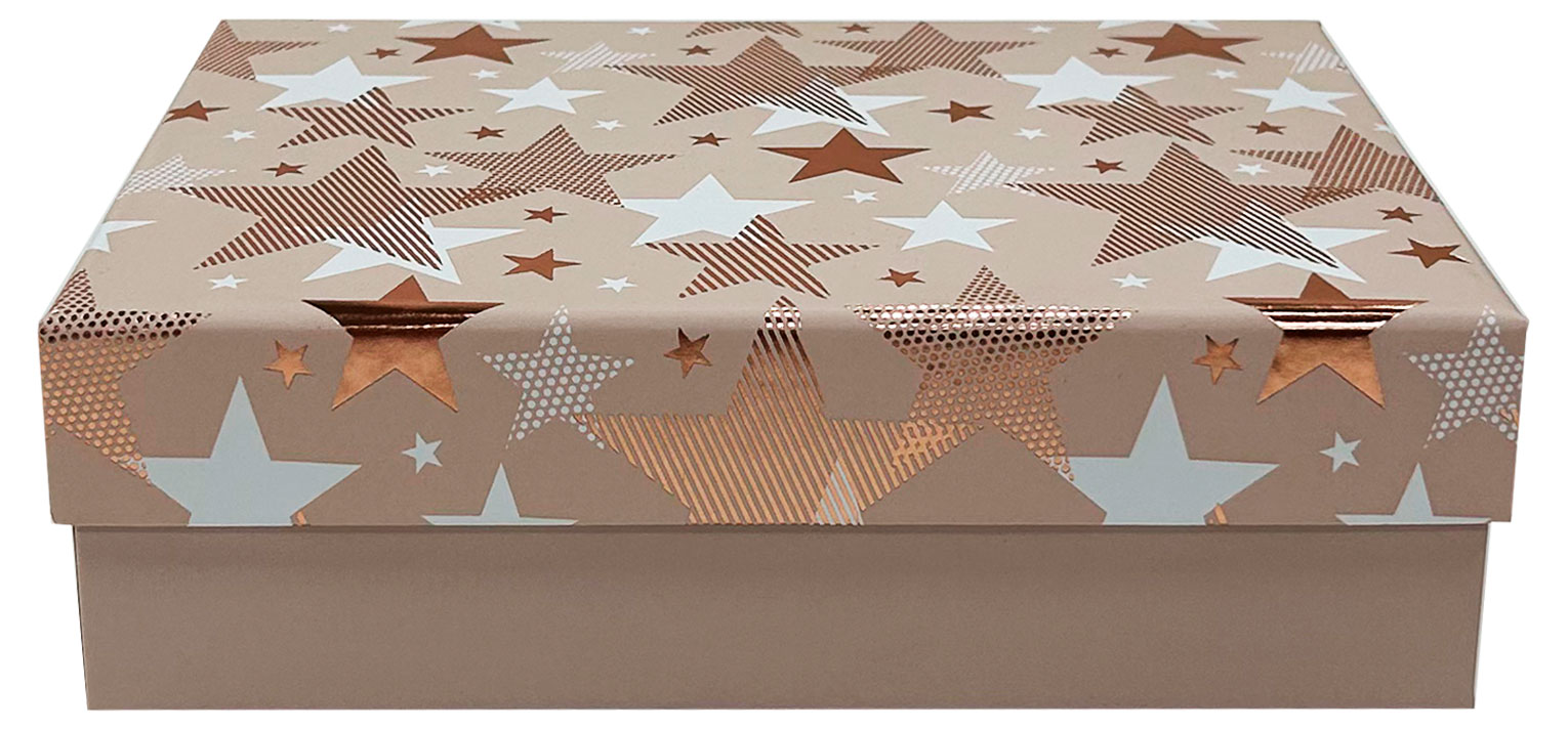 Изображение товара Подарочная коробка Звезды 22х16х6,5 см для упаковки подарков