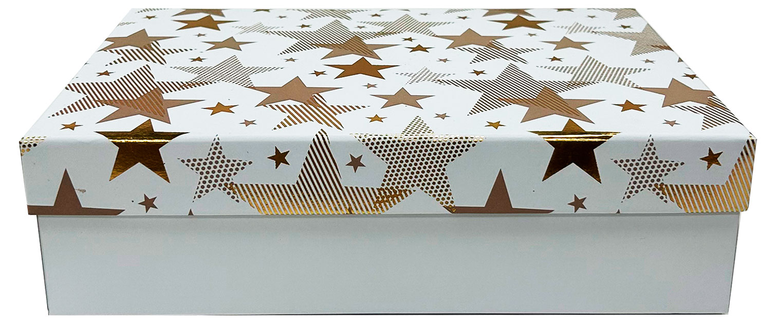 Изображение товара Подарочная коробка Звезды 29х21х8 см для подарков и праздников