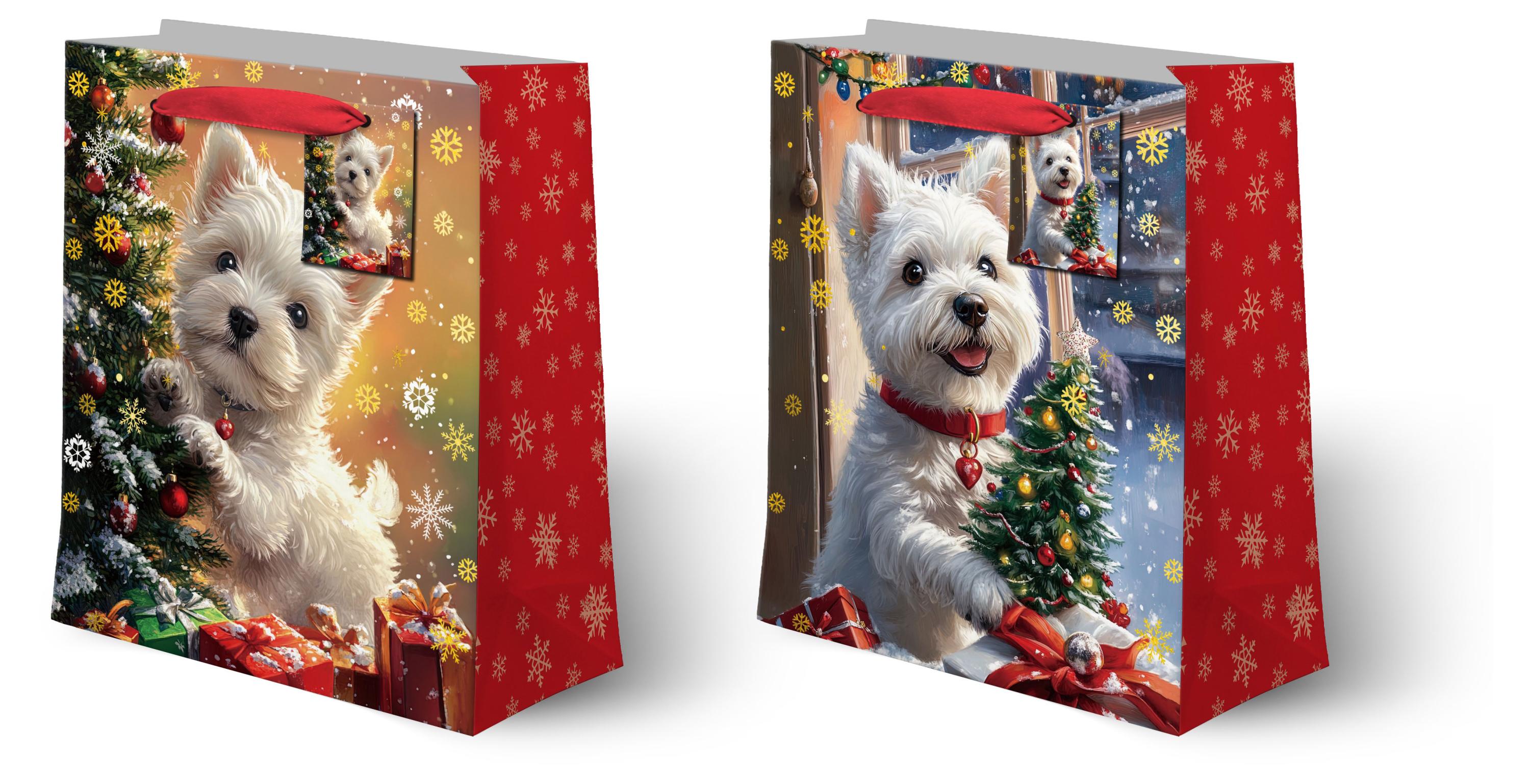 Изображение товара Подарочный пакет Щенок 26х32х10 см с фольгой и ламинированием