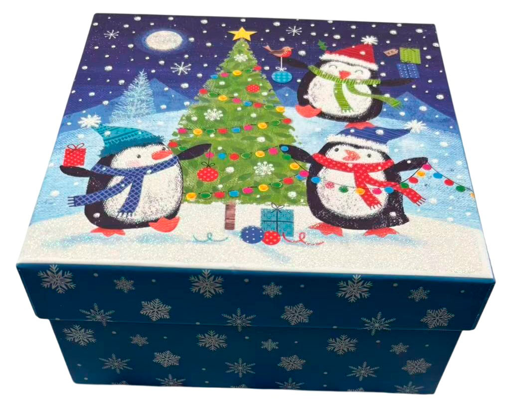 Изображение товара Коробка подарочная Пингвины, 20х20х9,5 см