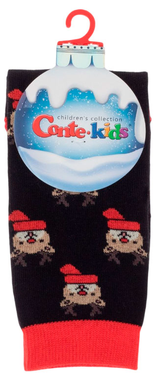 

Носки детские новогодние Conte Kids черные, р.16-18