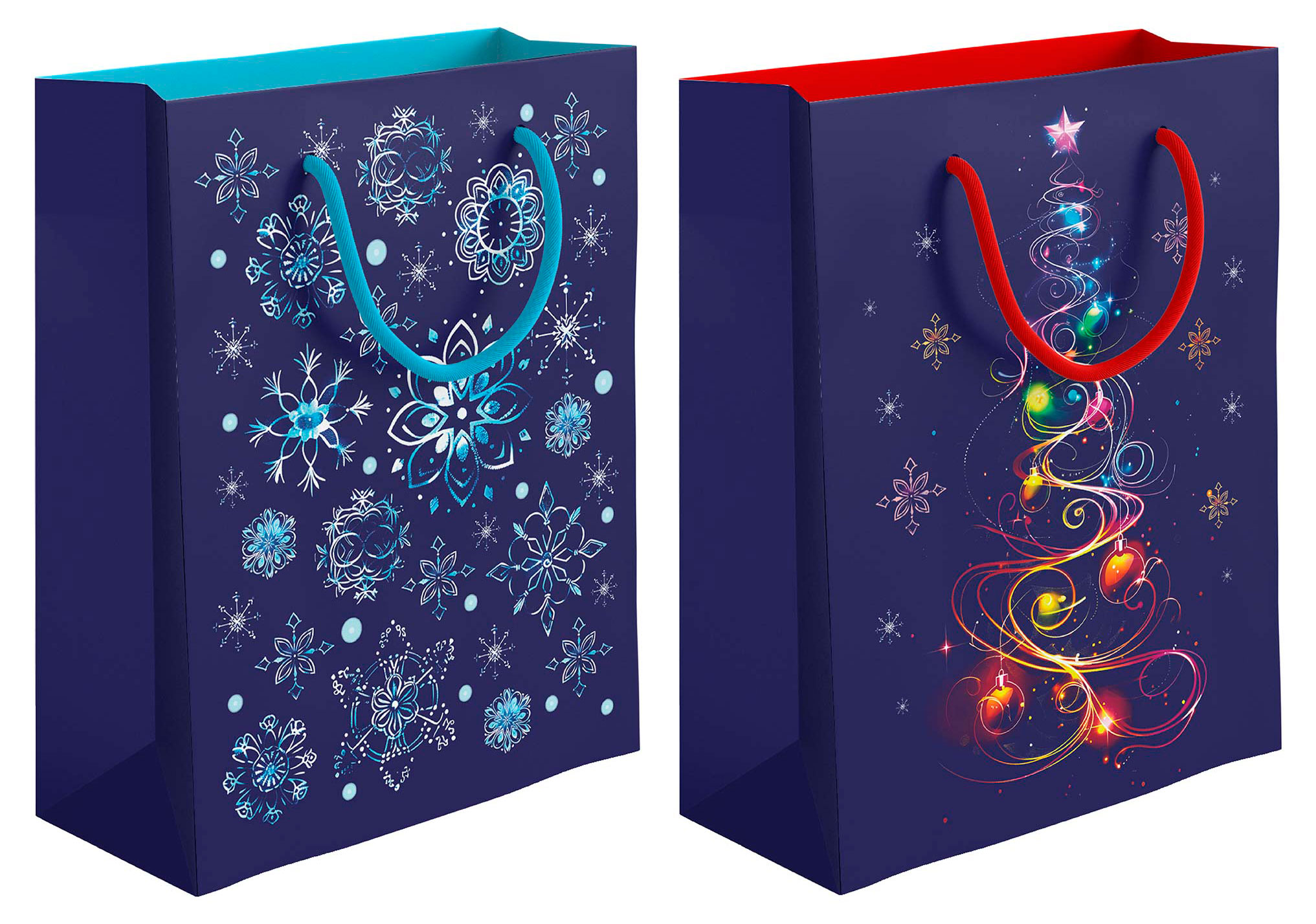 Изображение товара Пакет подарочный глянцевый Винтаж Новогодняя ночь 11х14 см