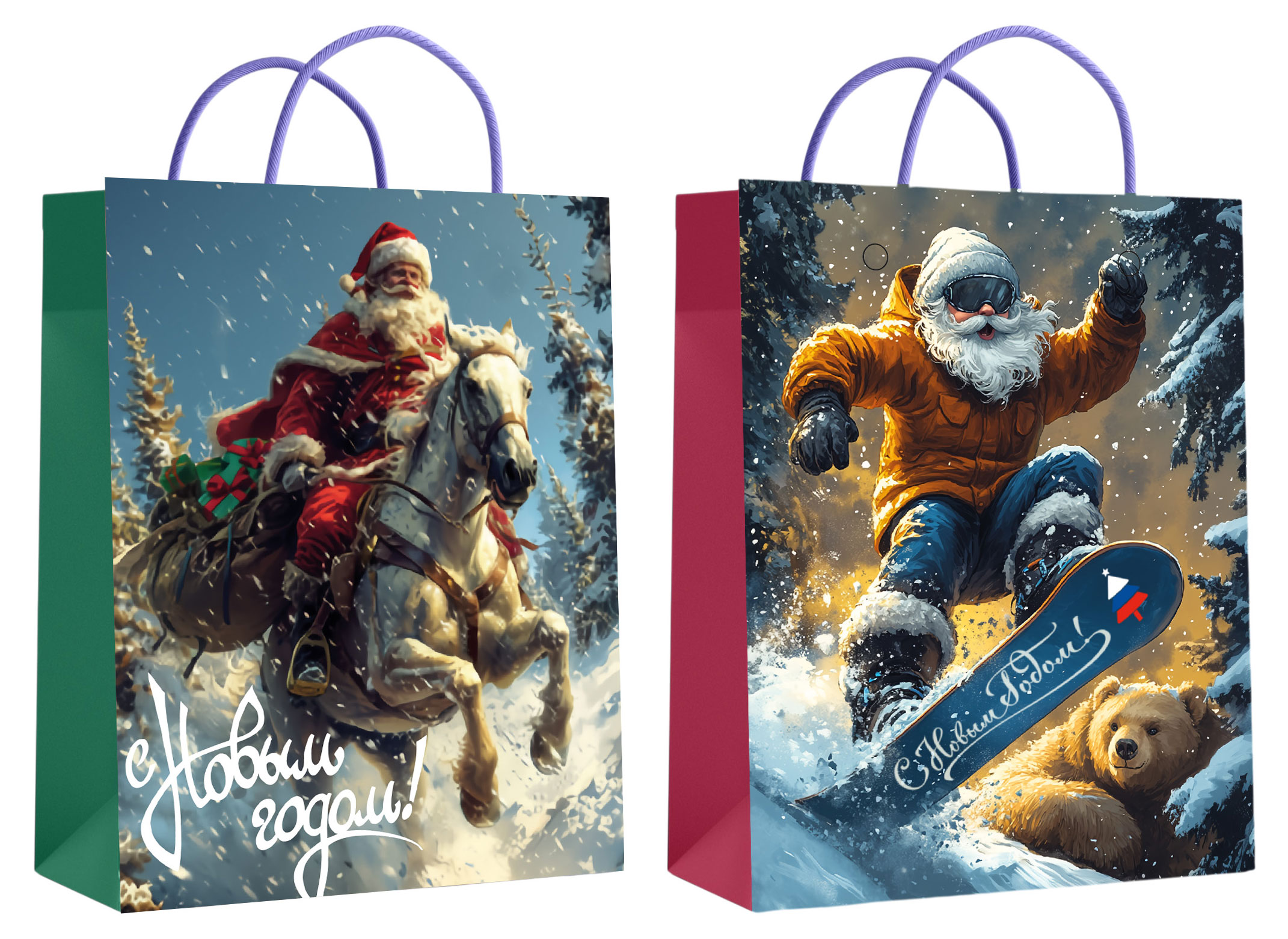 Изображение товара Подарочный ламинированный пакет Centrum Дед Мороз 11х14х6 см для подарков