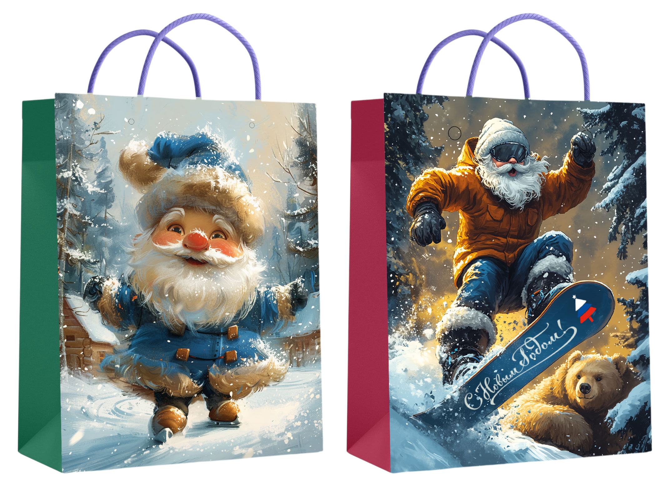 Изображение товара Подарочный ламинированный пакет Дед Мороз 18х23х10 см