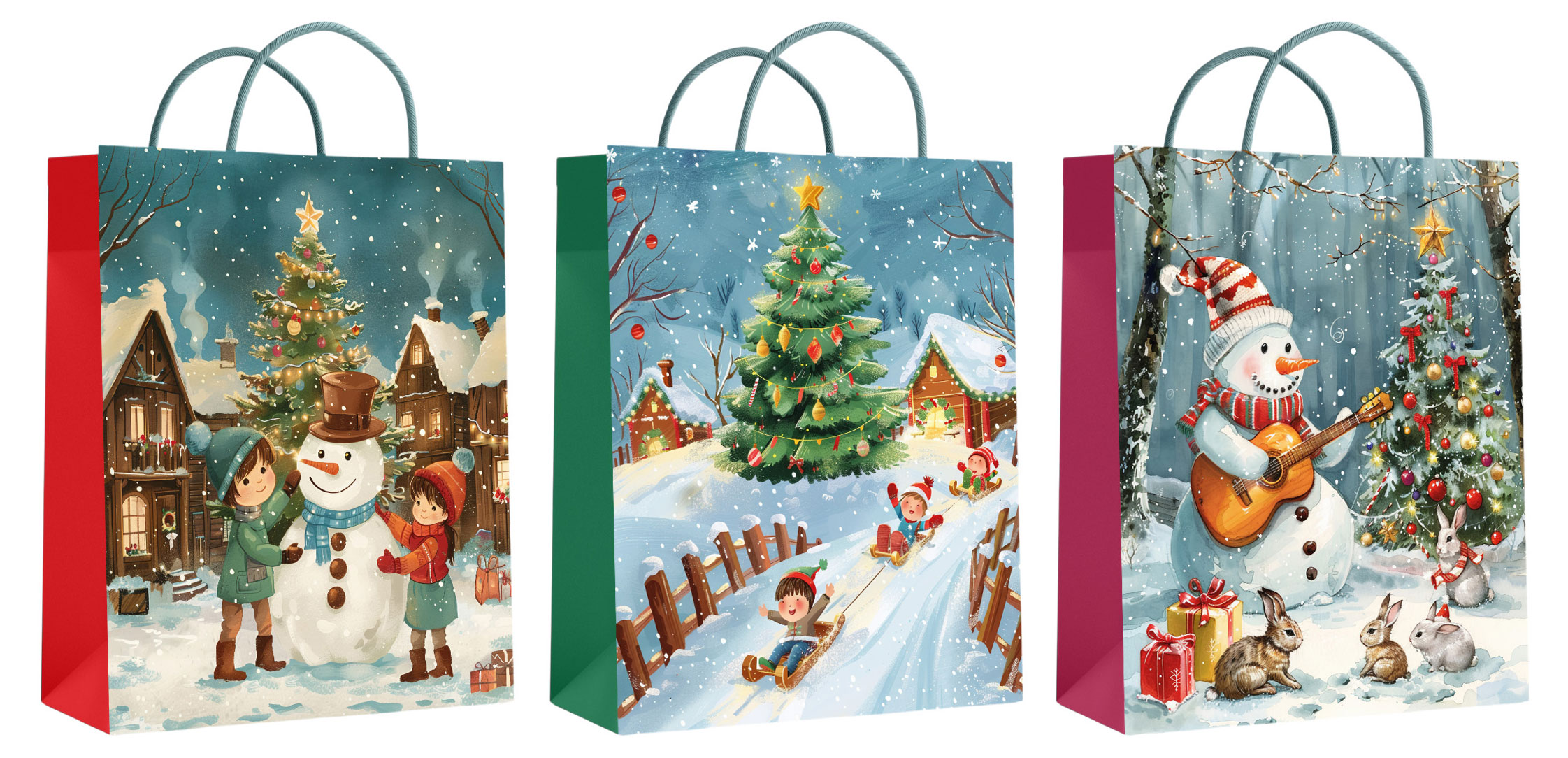 Изображение товара Подарочный ламинированный пакет Центрум Новогодний снеговик 26х32х12 см