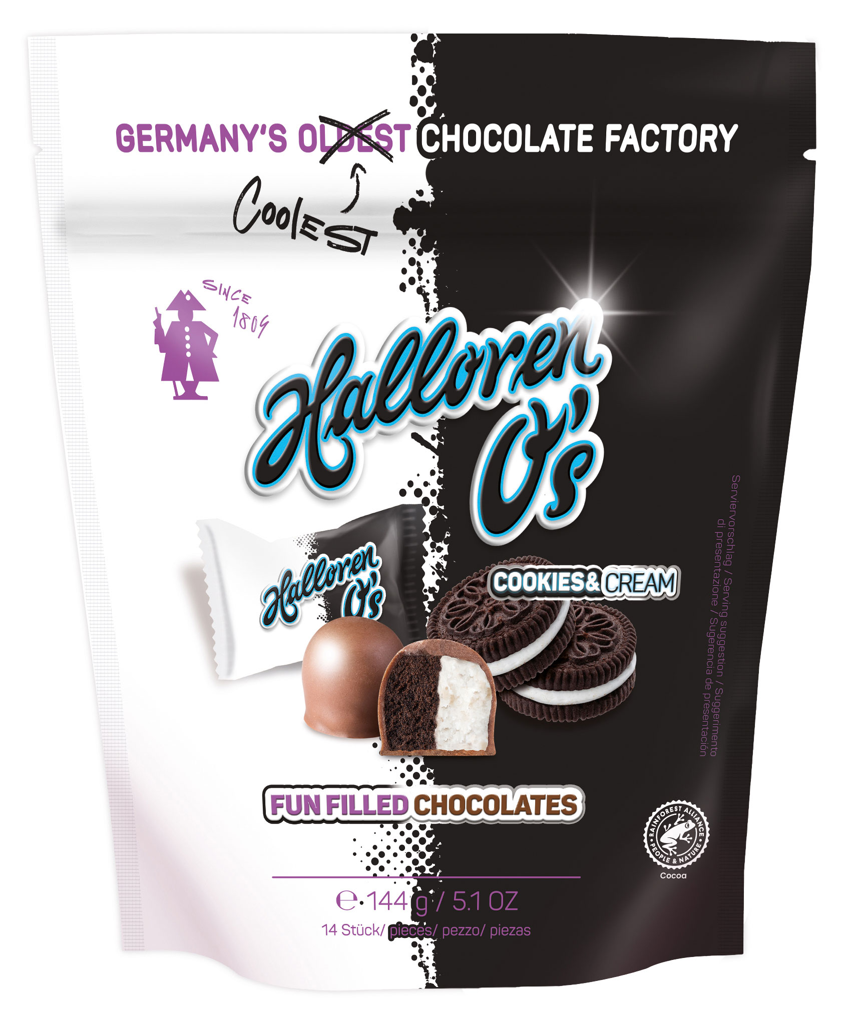 

Конфеты Halloren Os с шоколадно-молочной начинкой в молочном шоколаде, 144 г