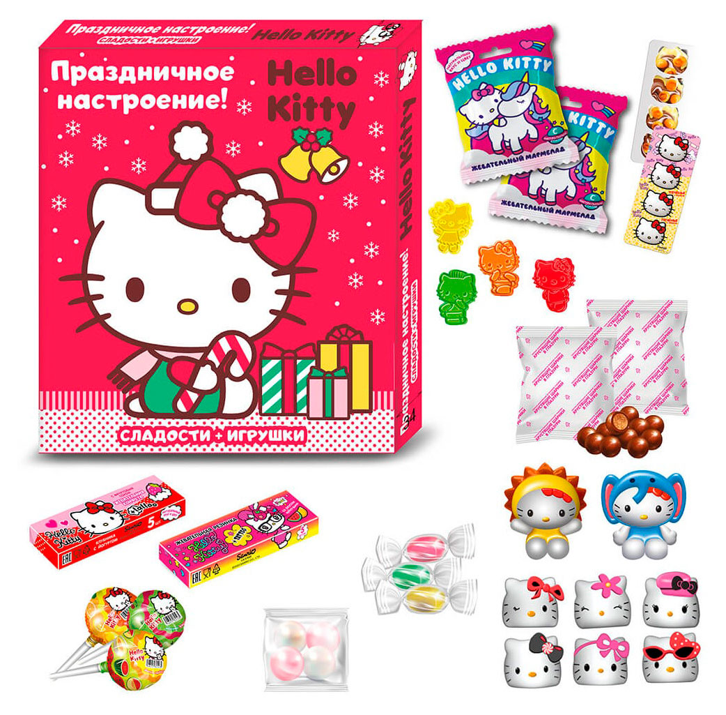 

Подарок новогодний сладкий Hello Kitty Праздничное настроение, 248 г
