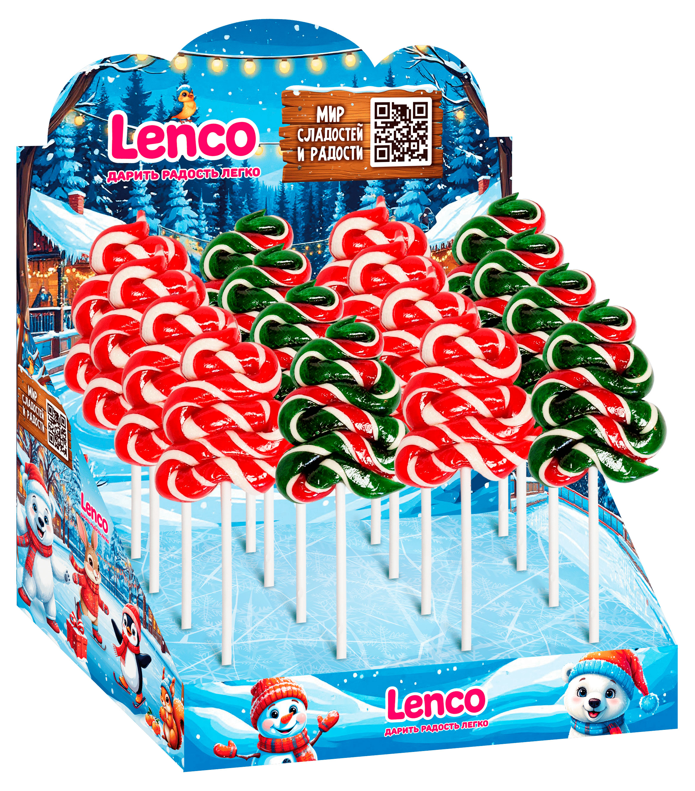 Изображение товара Карамель леденцовая Lenco Елочка малая , 30 г 1 шт в ассортименте