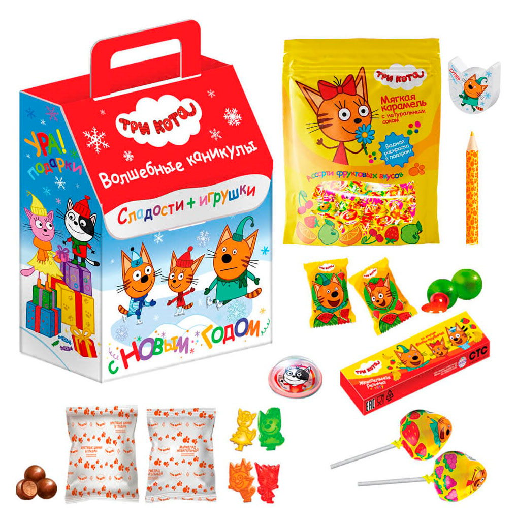 

Подарок новогодний сладкий Три кота Волшебные каникулы, 153 г