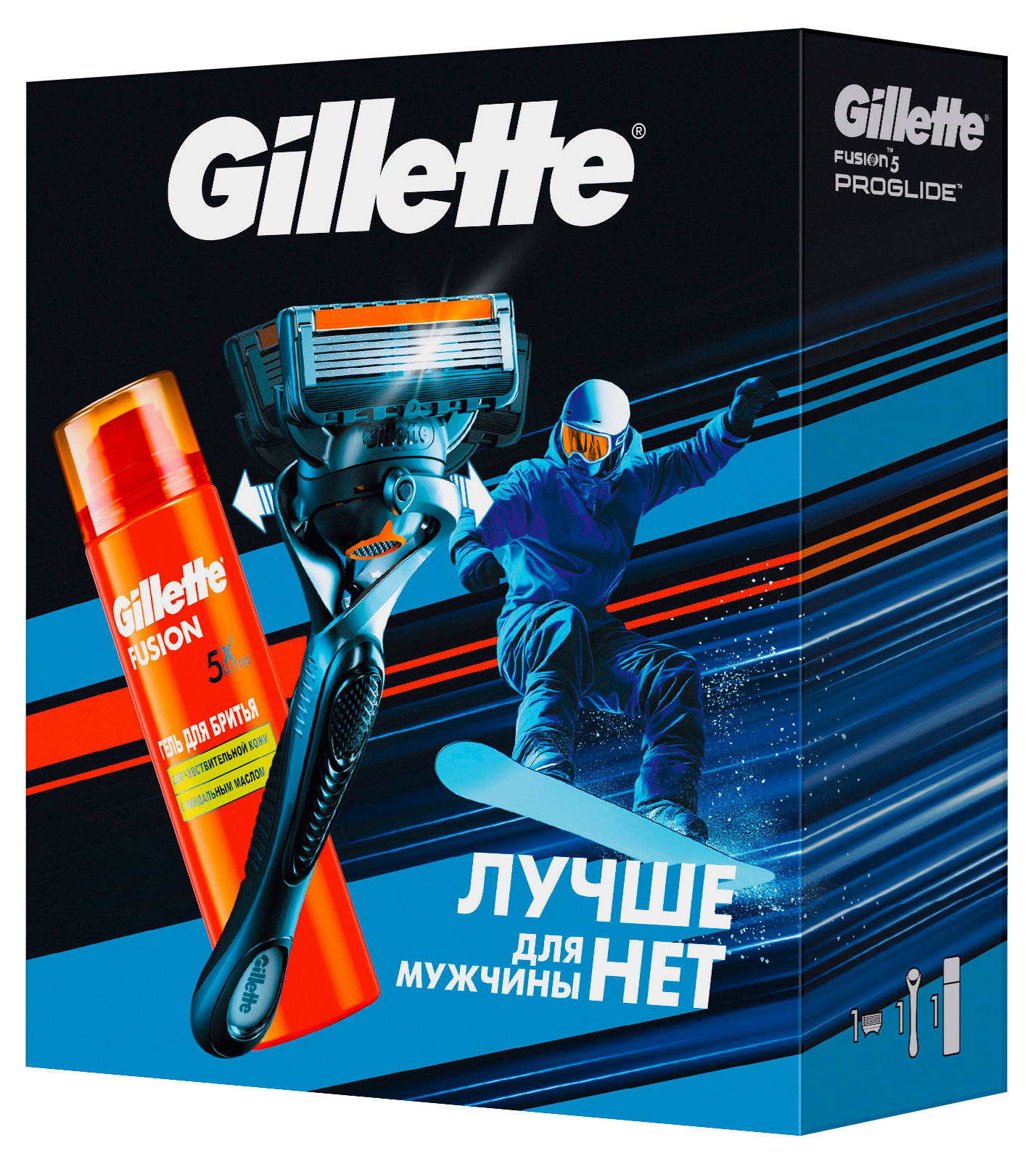 Изображение товара Подарочный набор Gillette Fusion5 ProGlide с гелем для бритья и станком мужской