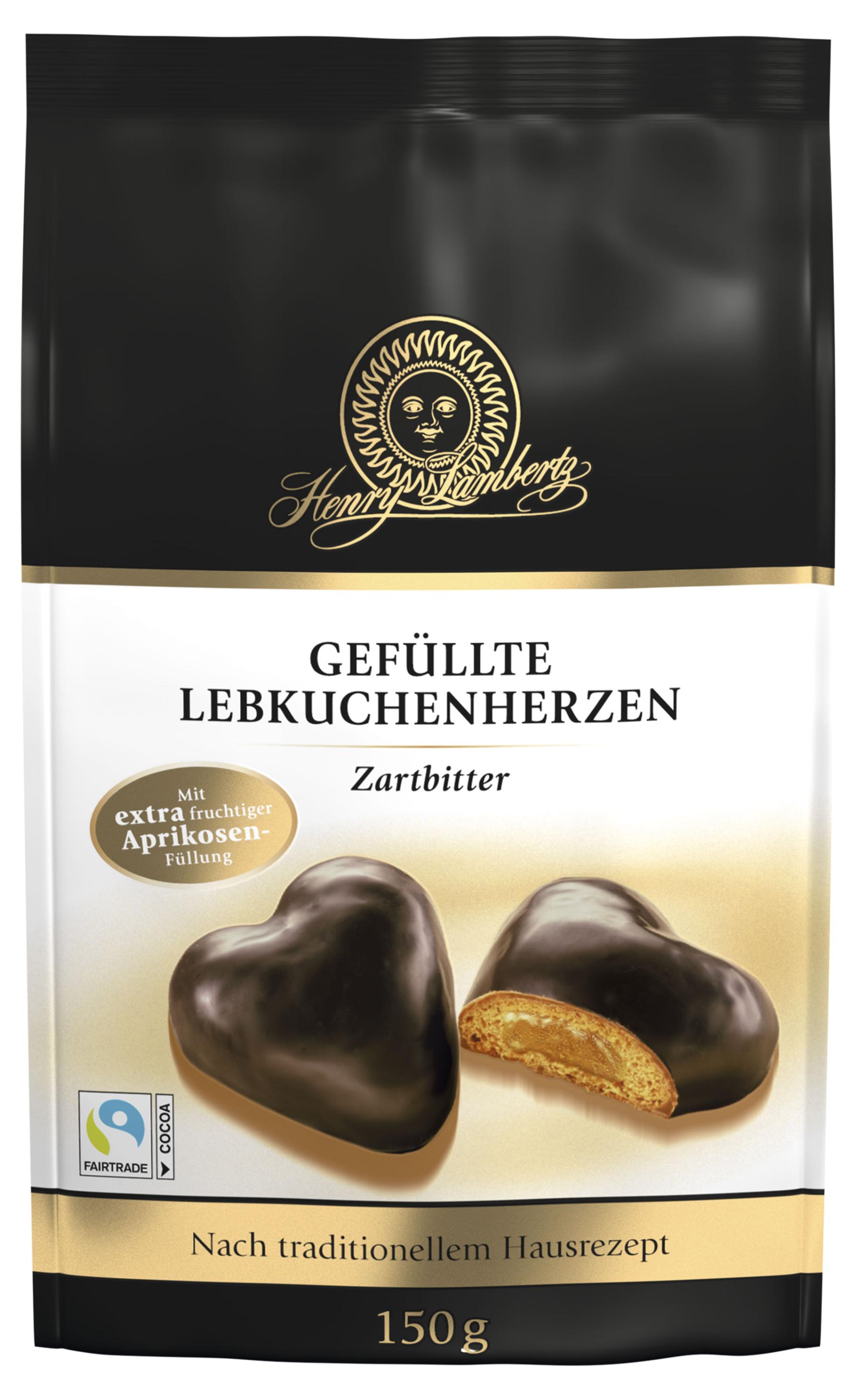 

Пряники Lambertz Сердечки с абрикосовой начинкой в темном шоколаде, 150 г